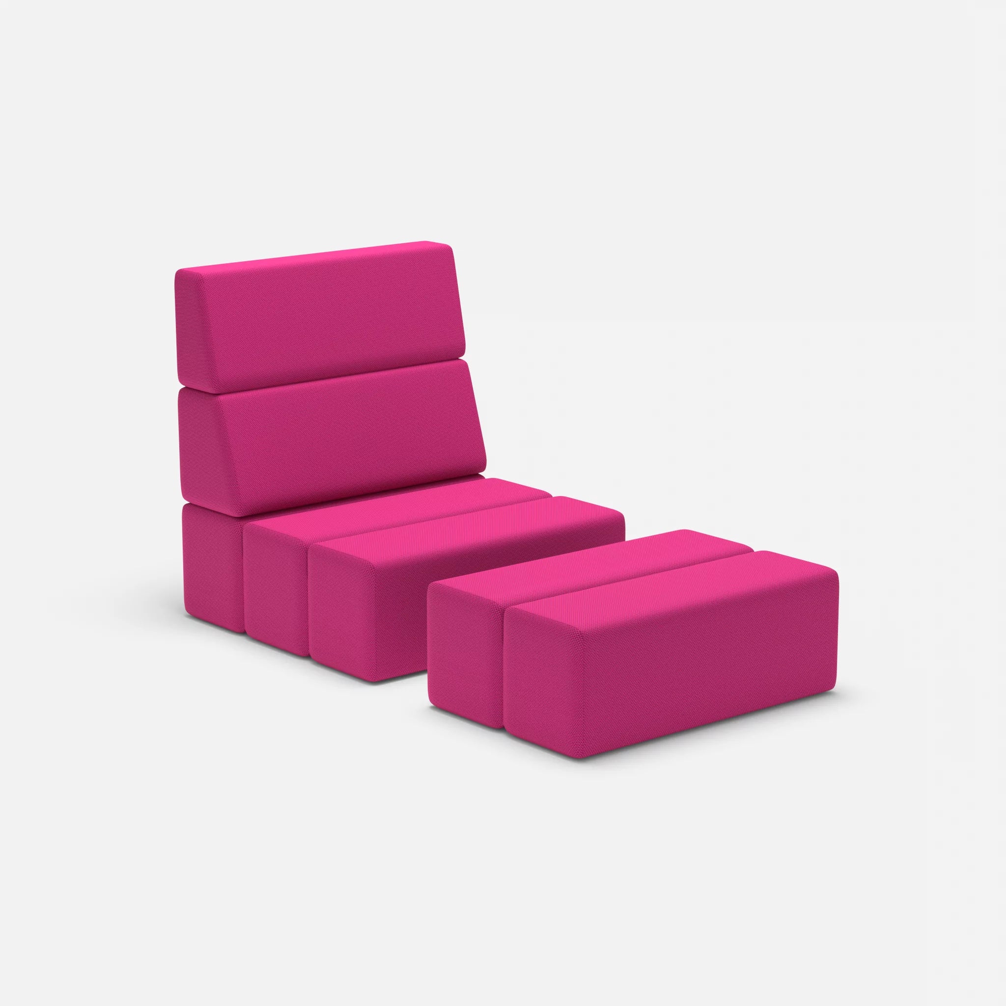 1 Sitzer Sofa Bricks 3 novummagenta in Magenta von der Seite