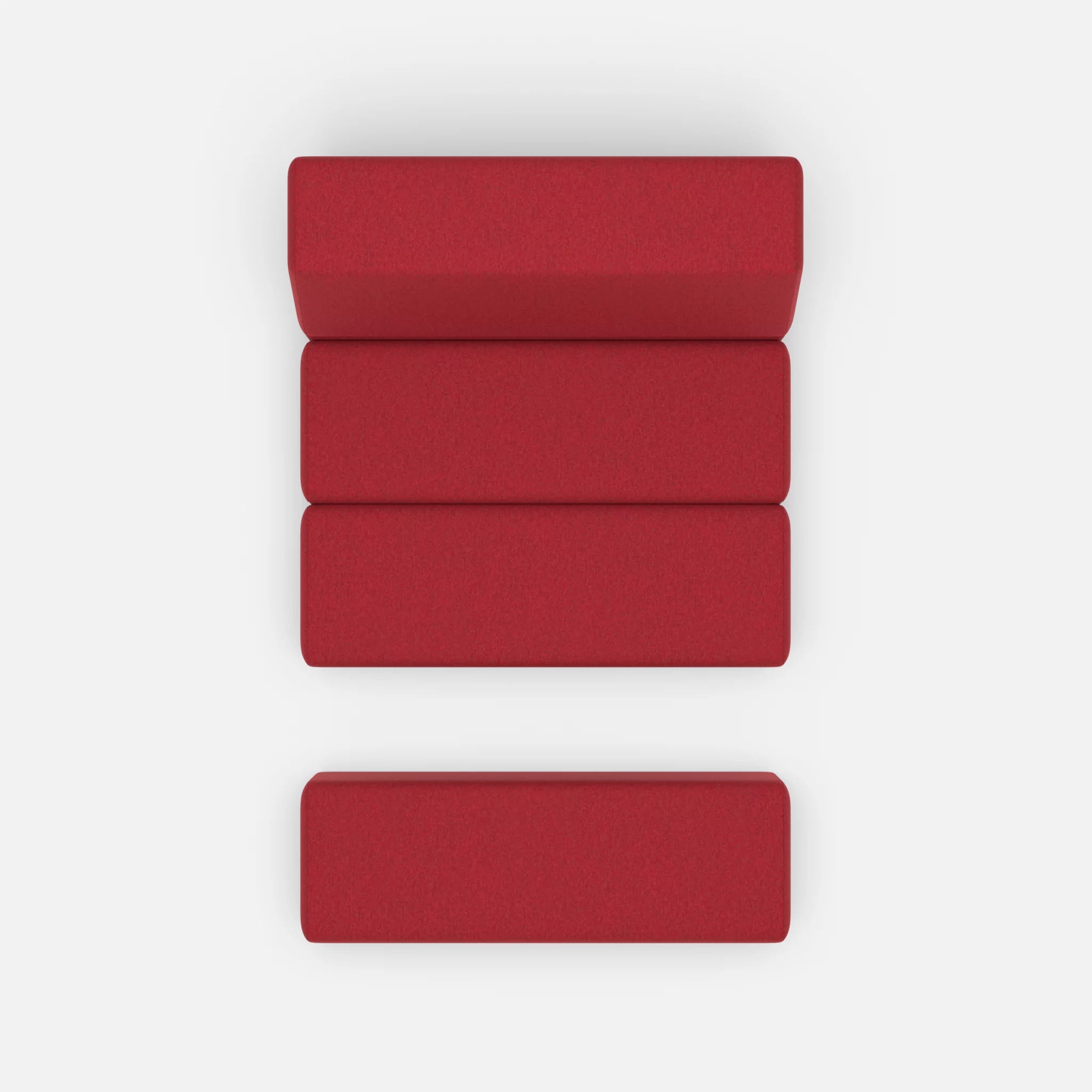 1 Sitzer Sofa Bricks 4 dama0053 in Rot von oben