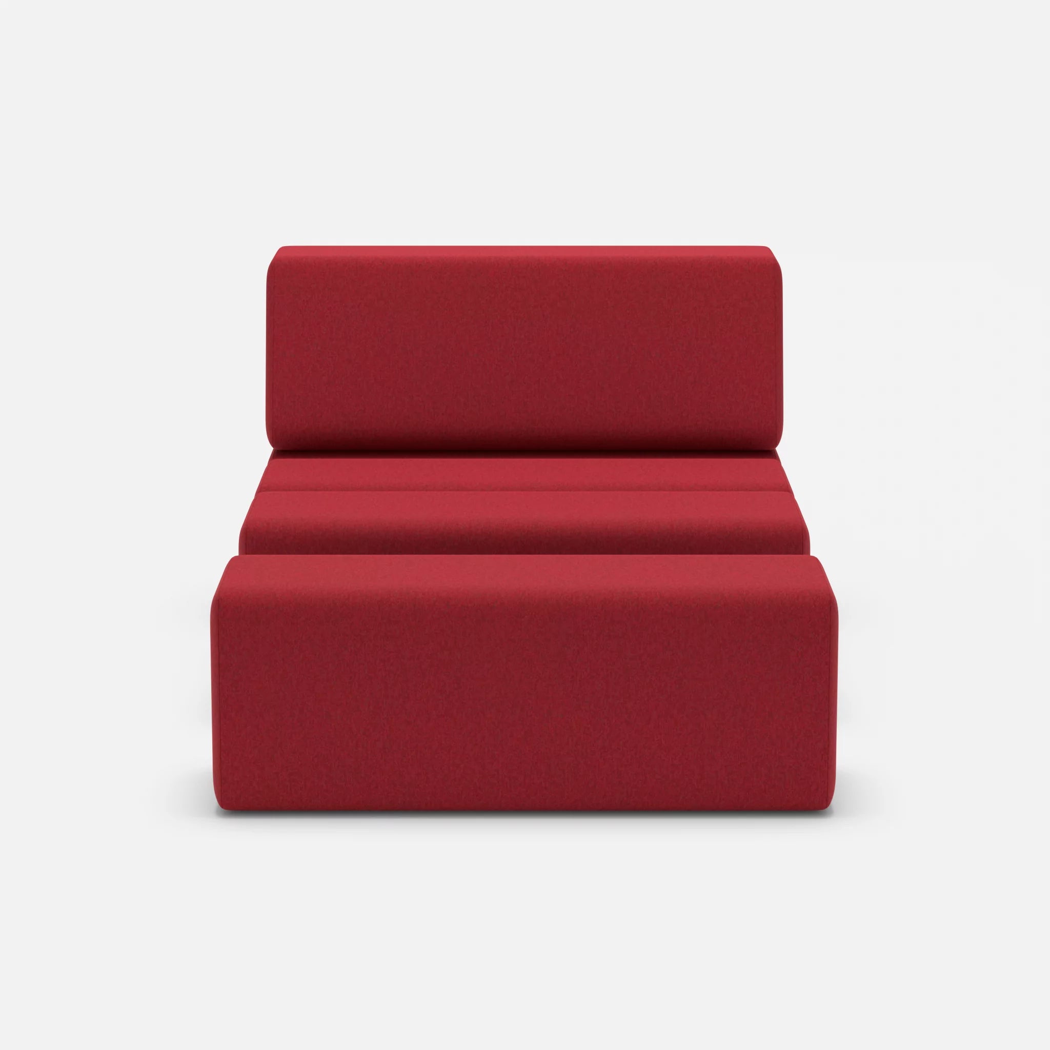 1 Sitzer Sofa Bricks 4 dama0053 in Rot von vorne