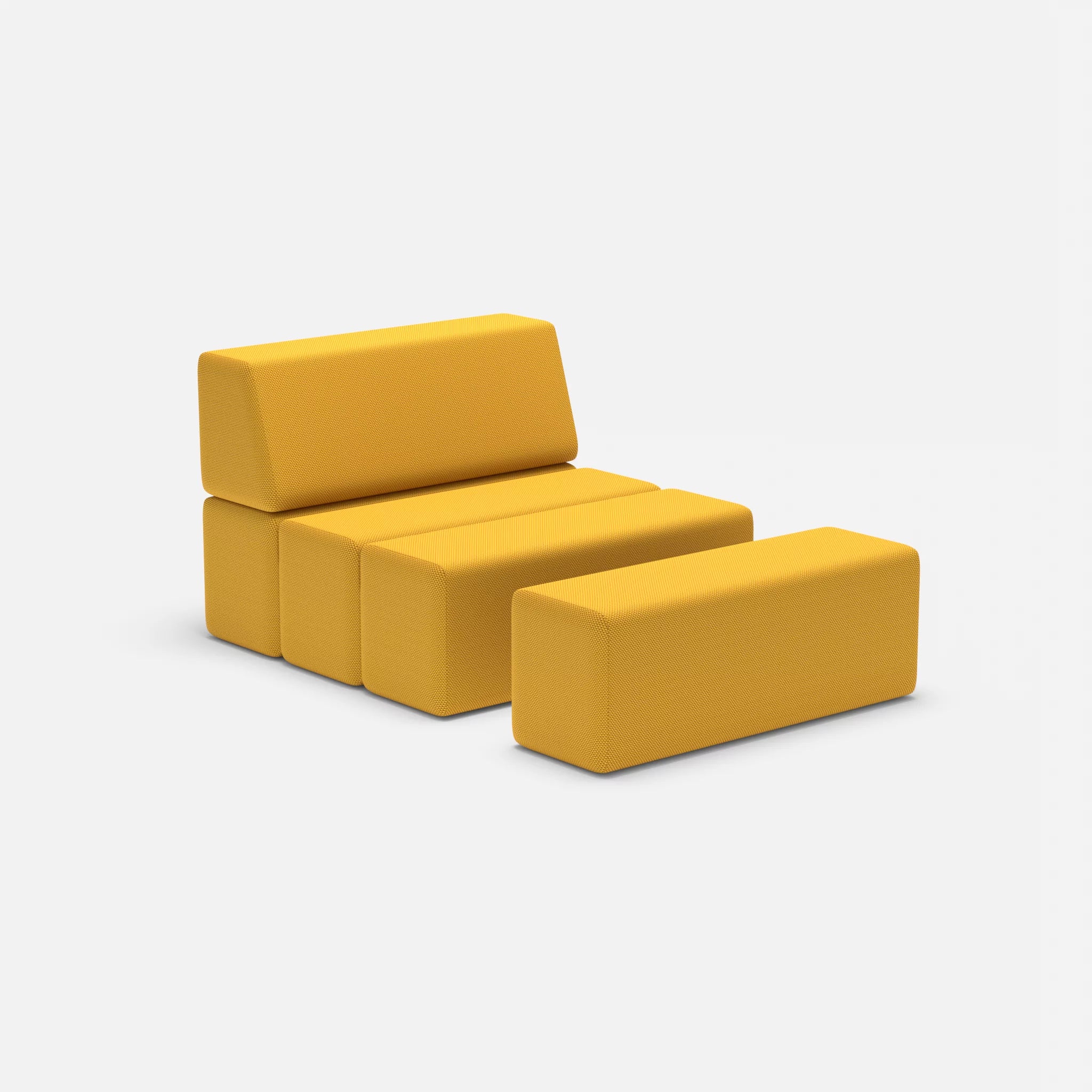 1 Sitzer Sofa Bricks 4 novumcurry in Curry von der Seite