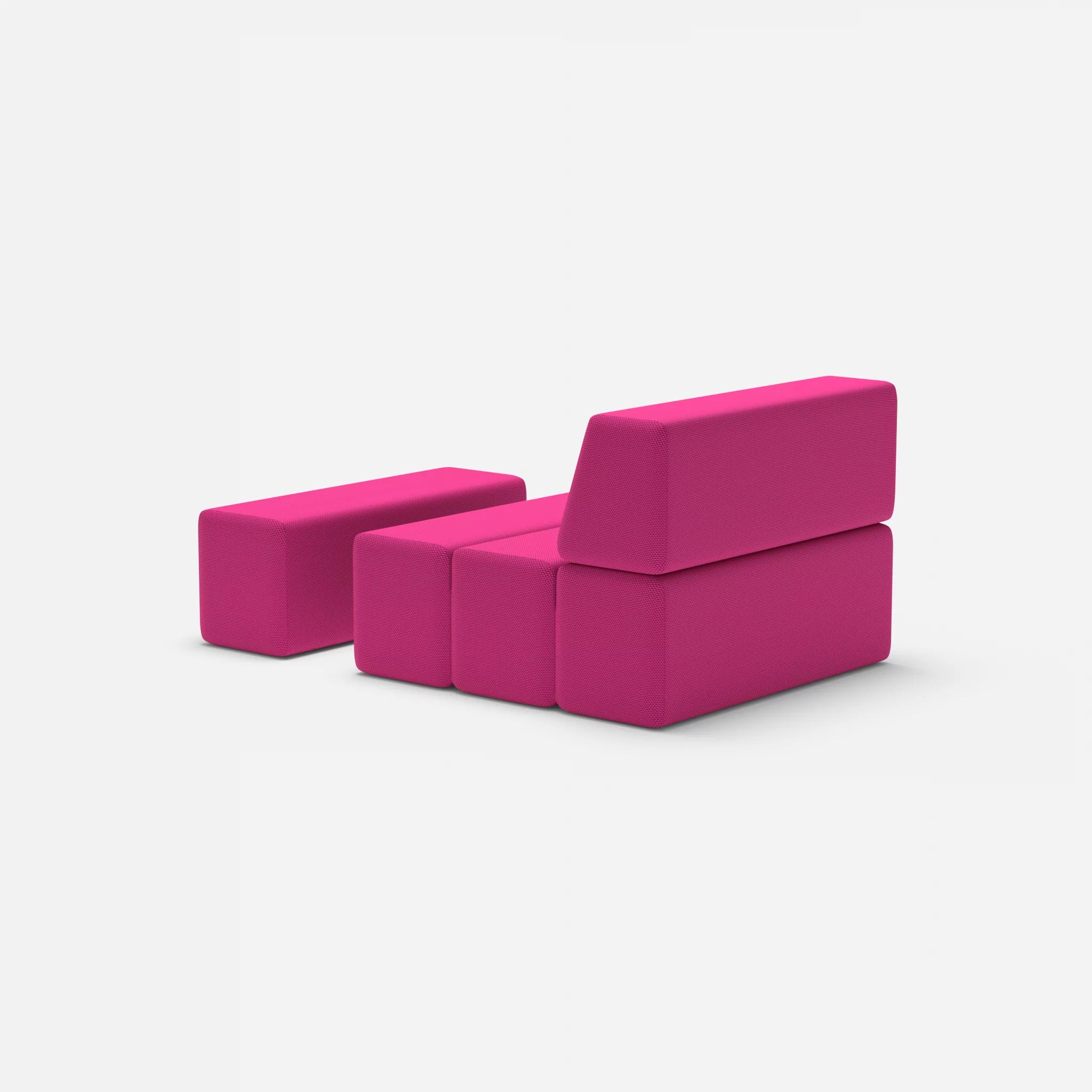 1 Sitzer Sofa Bricks 4 novummagenta in Magenta von hinten