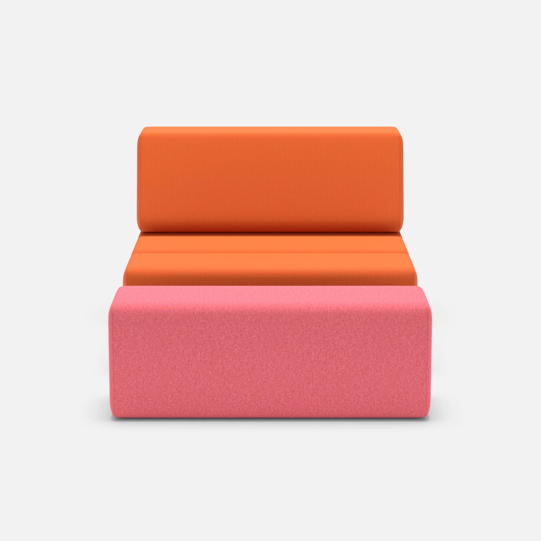 1 Sitzer Sofa Bricks 4 radio3094-dama0083 in Orange und Pink von vorne