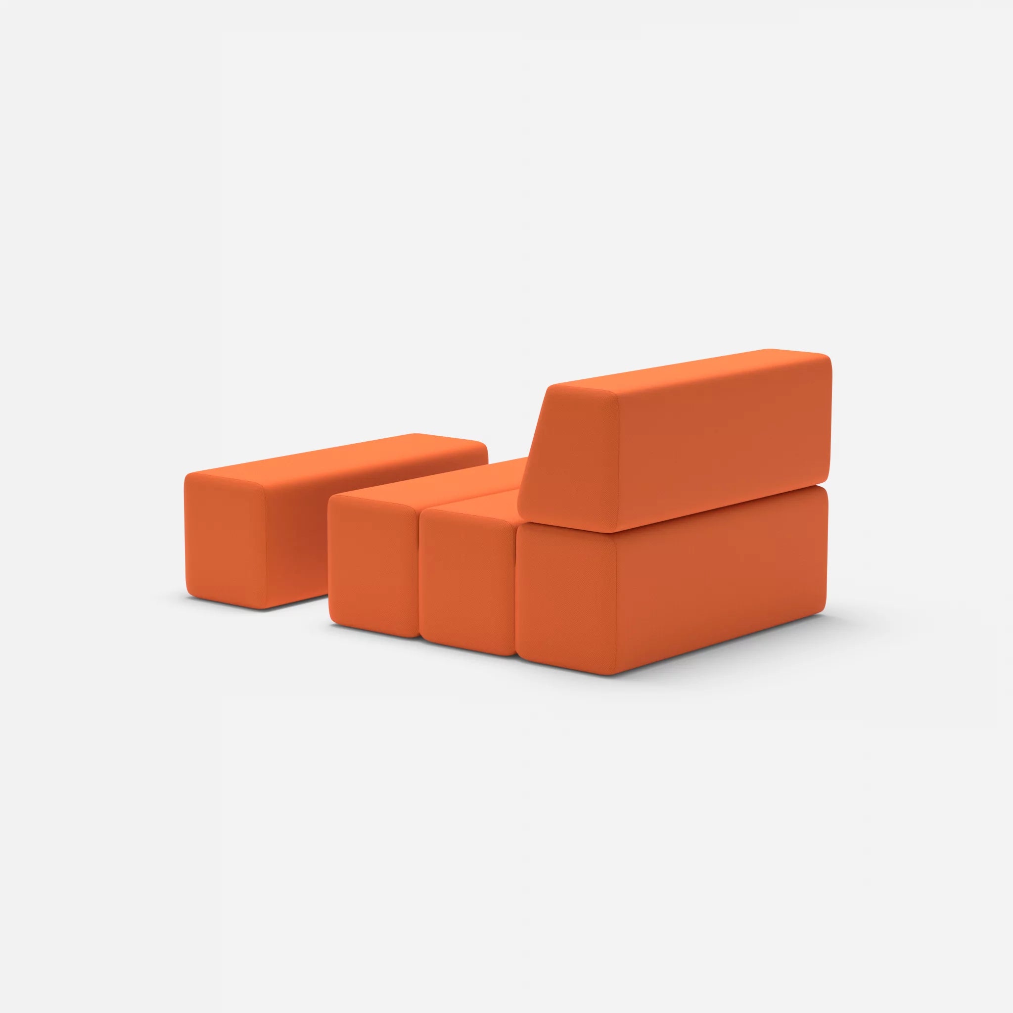 1 Sitzer Sofa Bricks 4 radio3094 in Orange von hinten