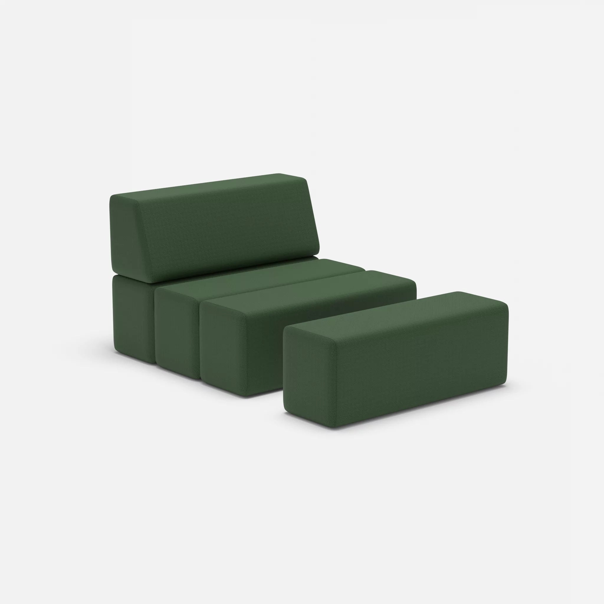 1 Sitzer Sofa Bricks 4 radio7036 in Olive von der Seite