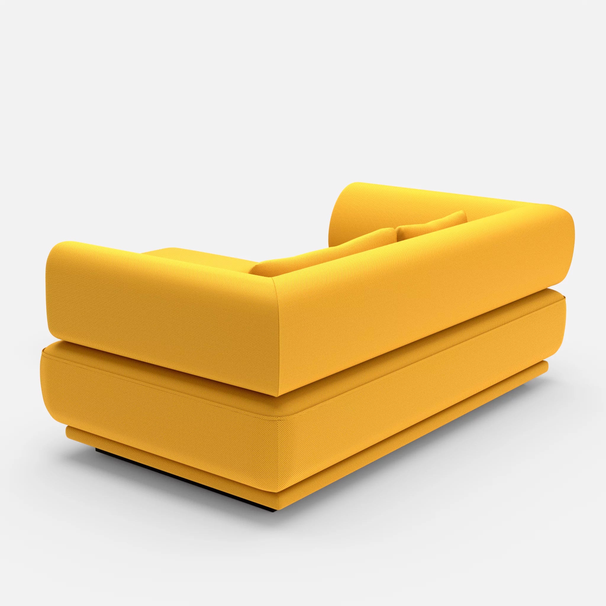 2 Sitzer Lounge Sofa Gordo mit Pouf novumcurry in Curry von hinten