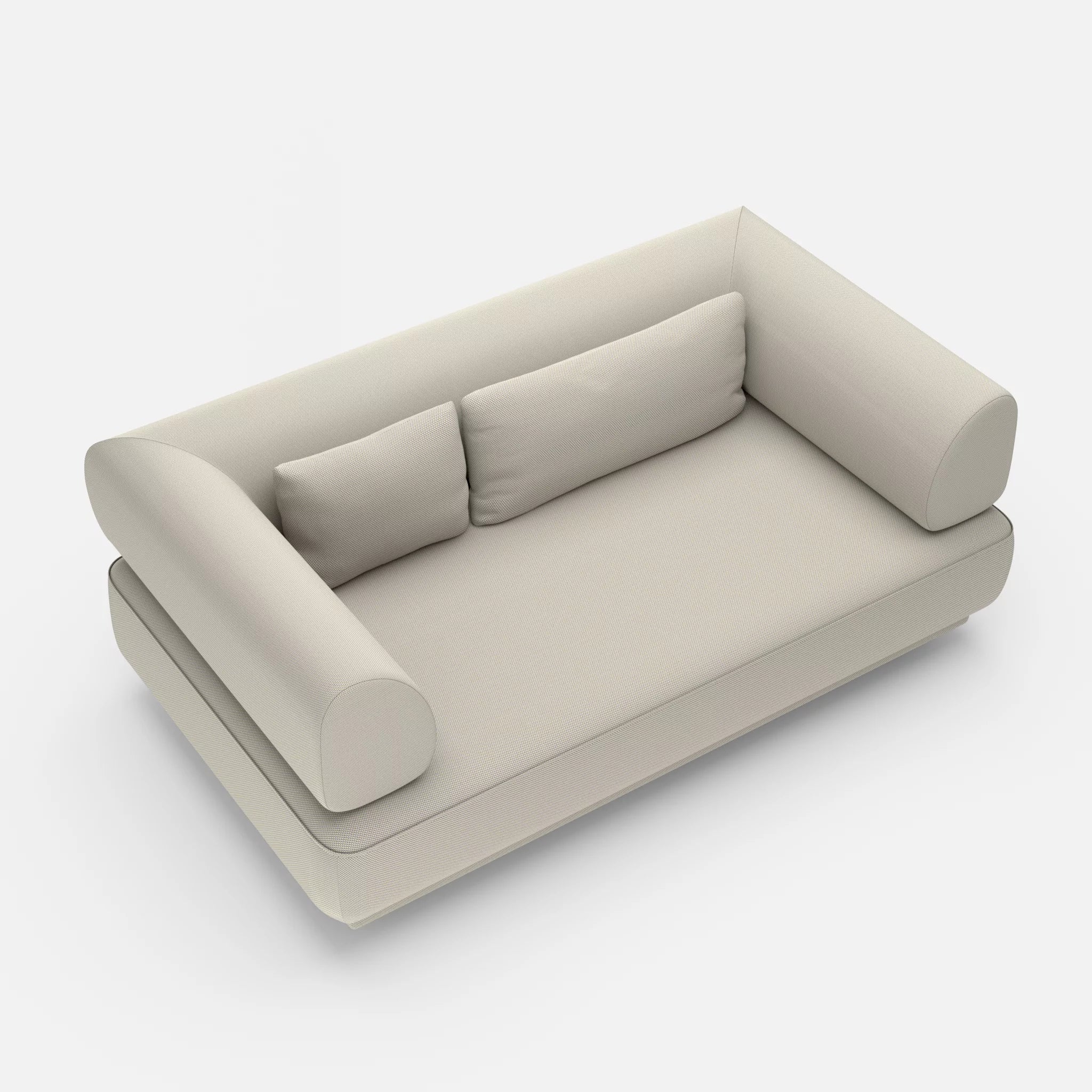 2 Sitzer Lounge Sofa Gordo novumkies in Mittelgrau von oben