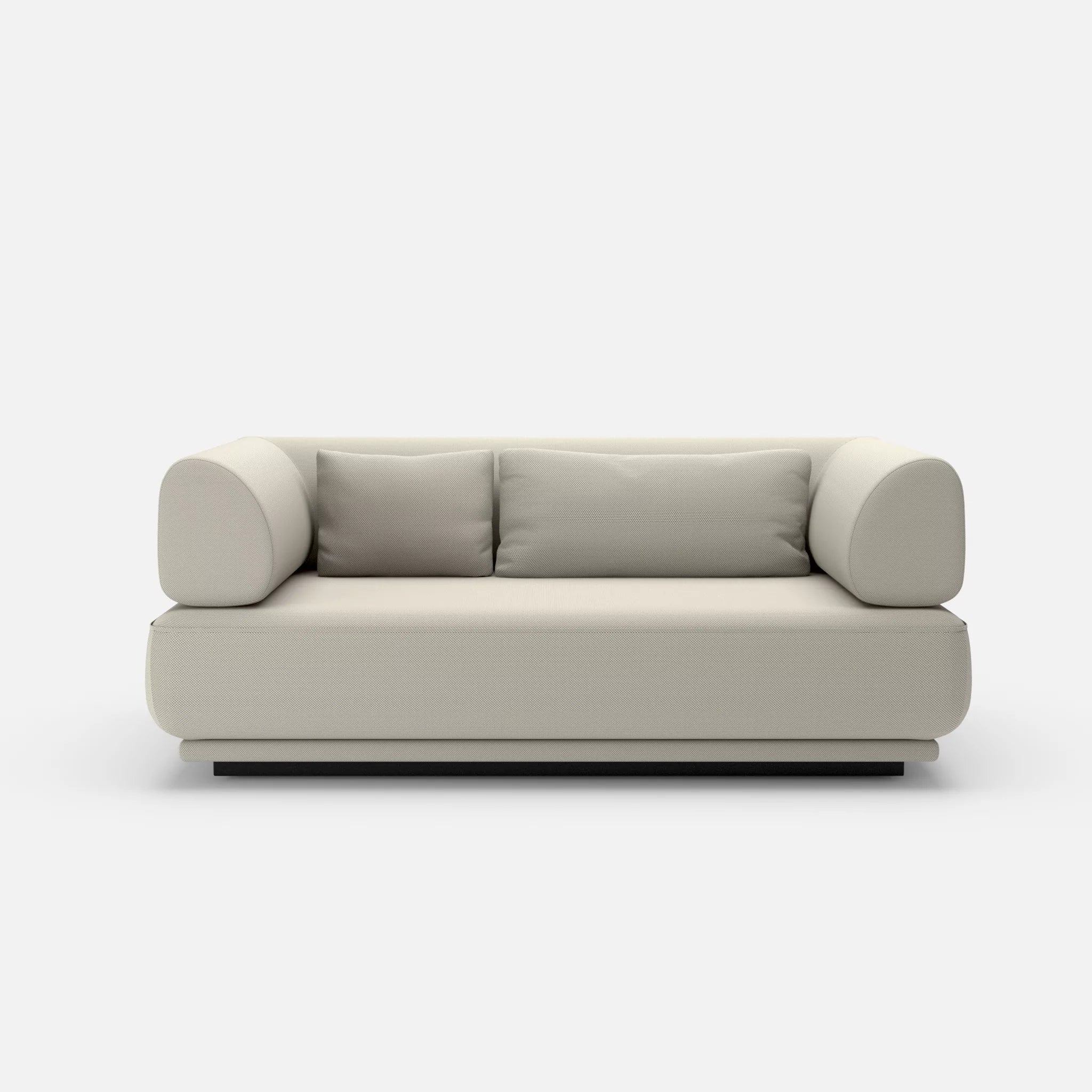 2 Sitzer Lounge Sofa Gordo novumkies in Mittelgrau von vorne