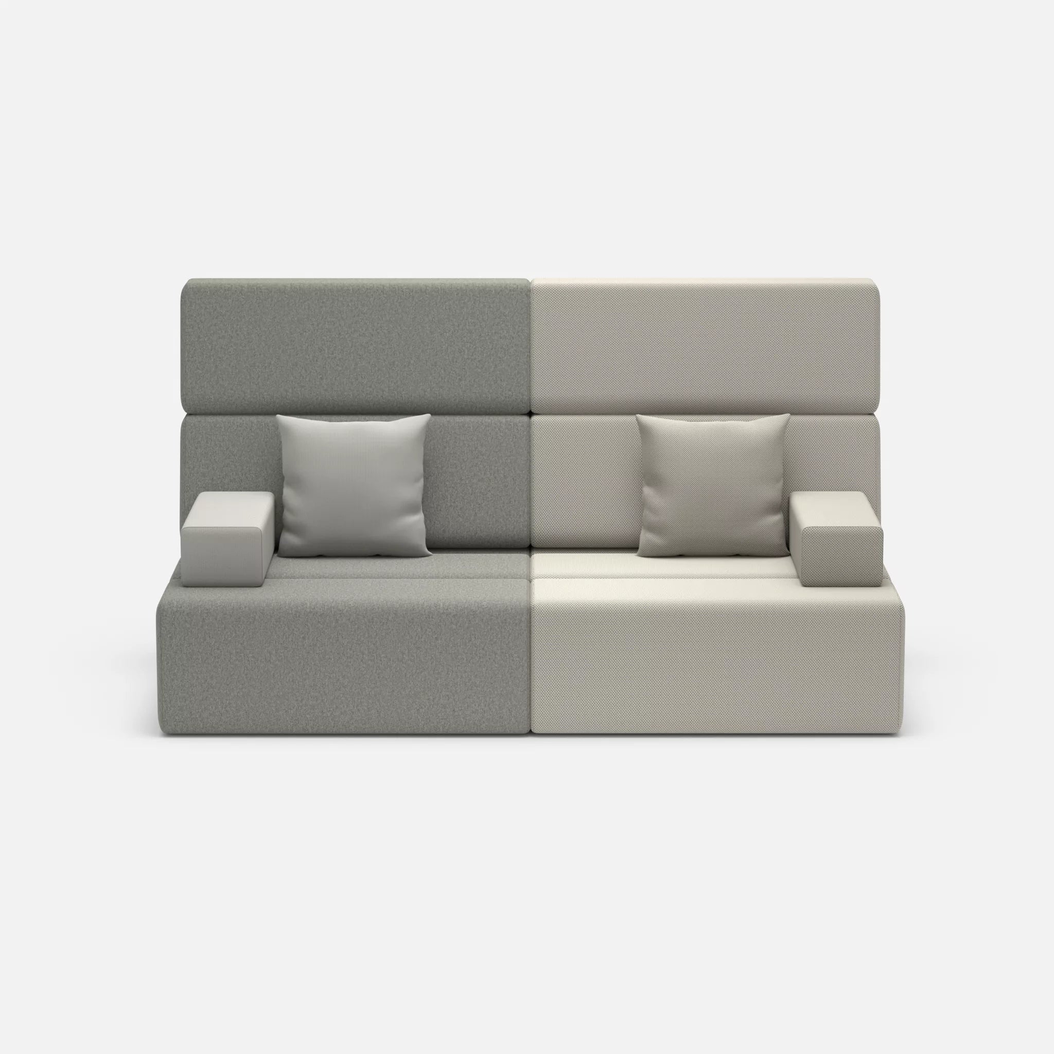 2 Sitzer Sofa Bricks 3 dama0003-novumkies in Mittelgrau und Mittelgrau von vorne