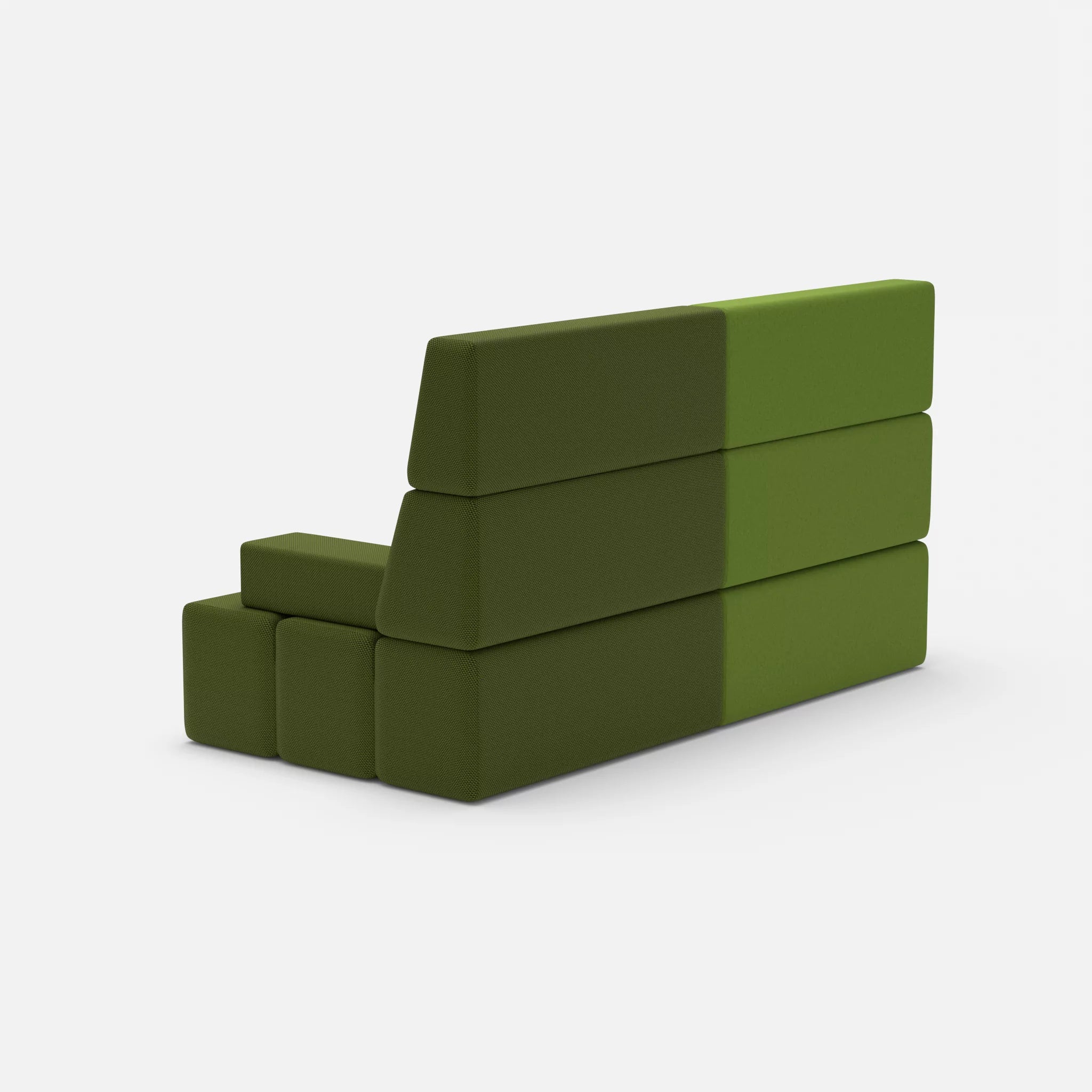 2 Sitzer Sofa Bricks 3 dama0027-novummoss in Grün und Grün von hinten