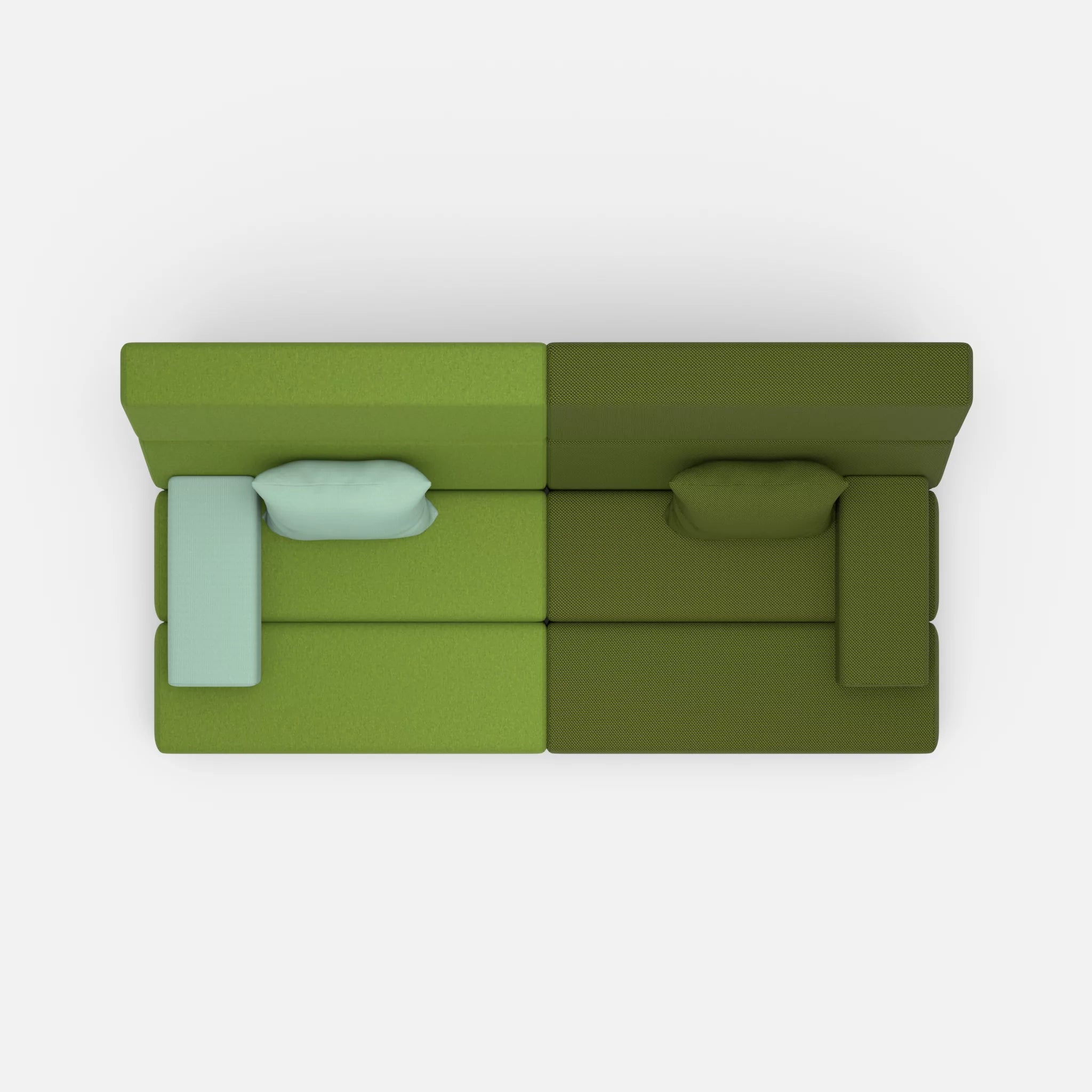 2 Sitzer Sofa Bricks 3 dama0027-novummoss in Grün und Grün von oben