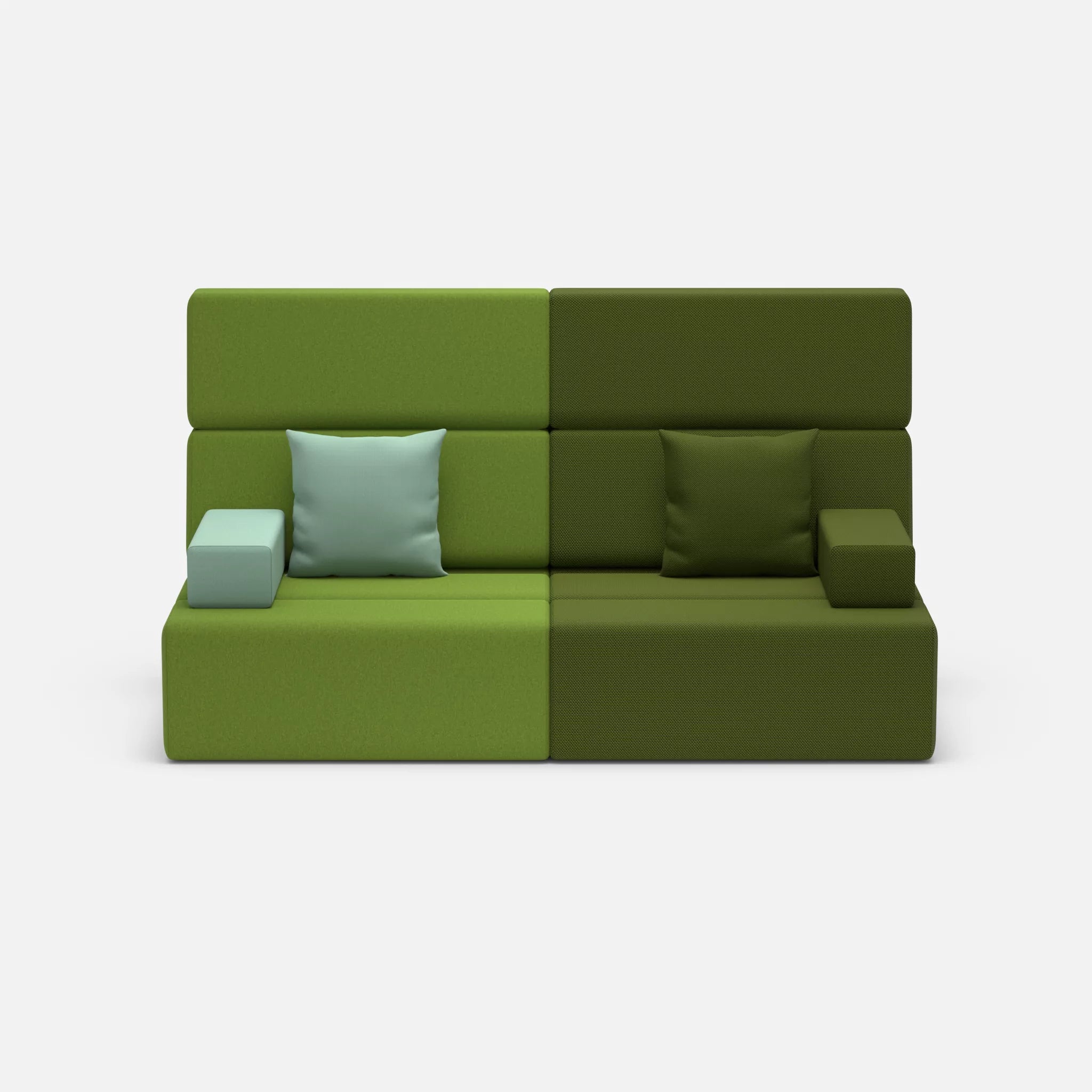 2 Sitzer Sofa Bricks 3 dama0027-novummoss in Grün und Grün von vorne