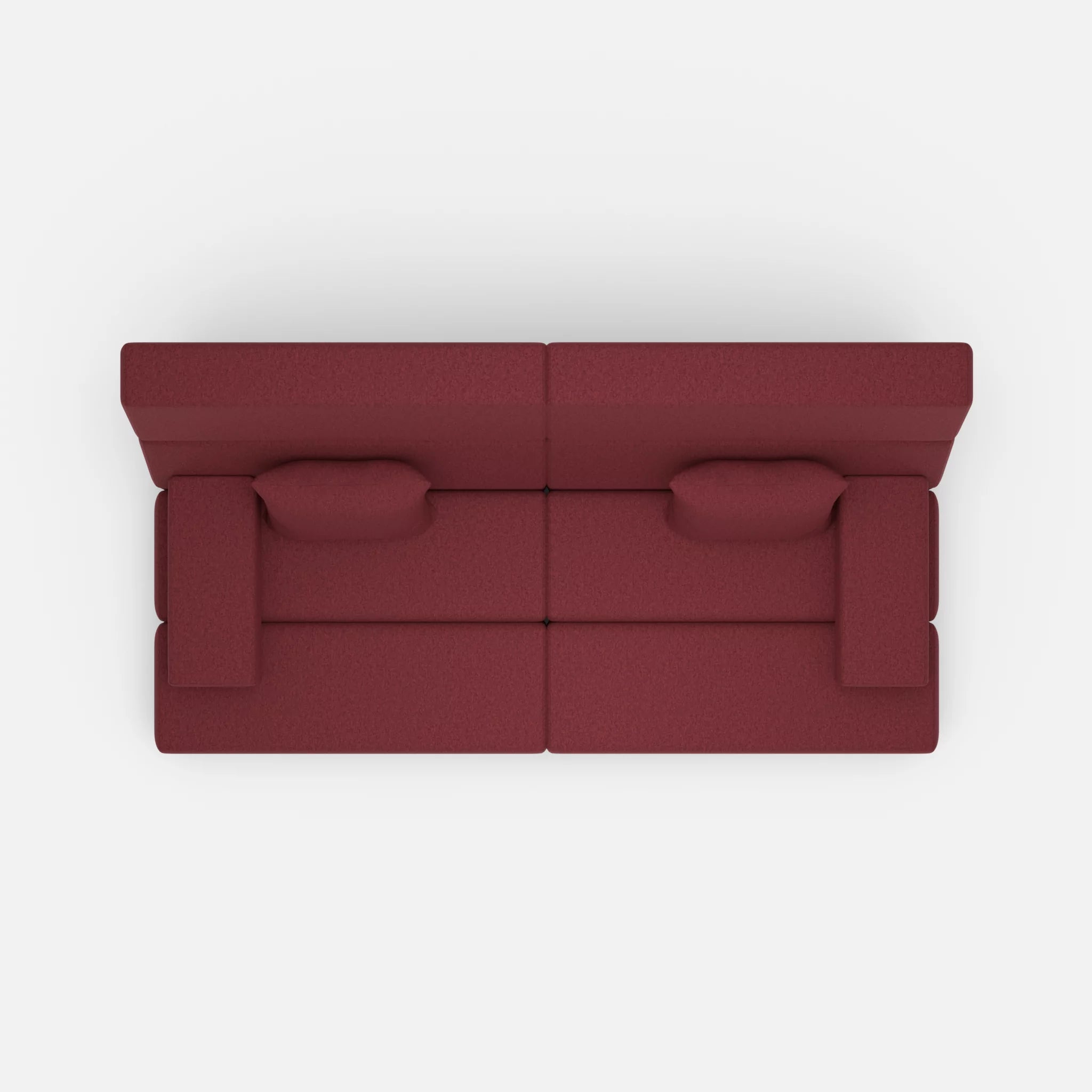 2 Sitzer Sofa Bricks 3 dama0034 in Bordeaux von oben