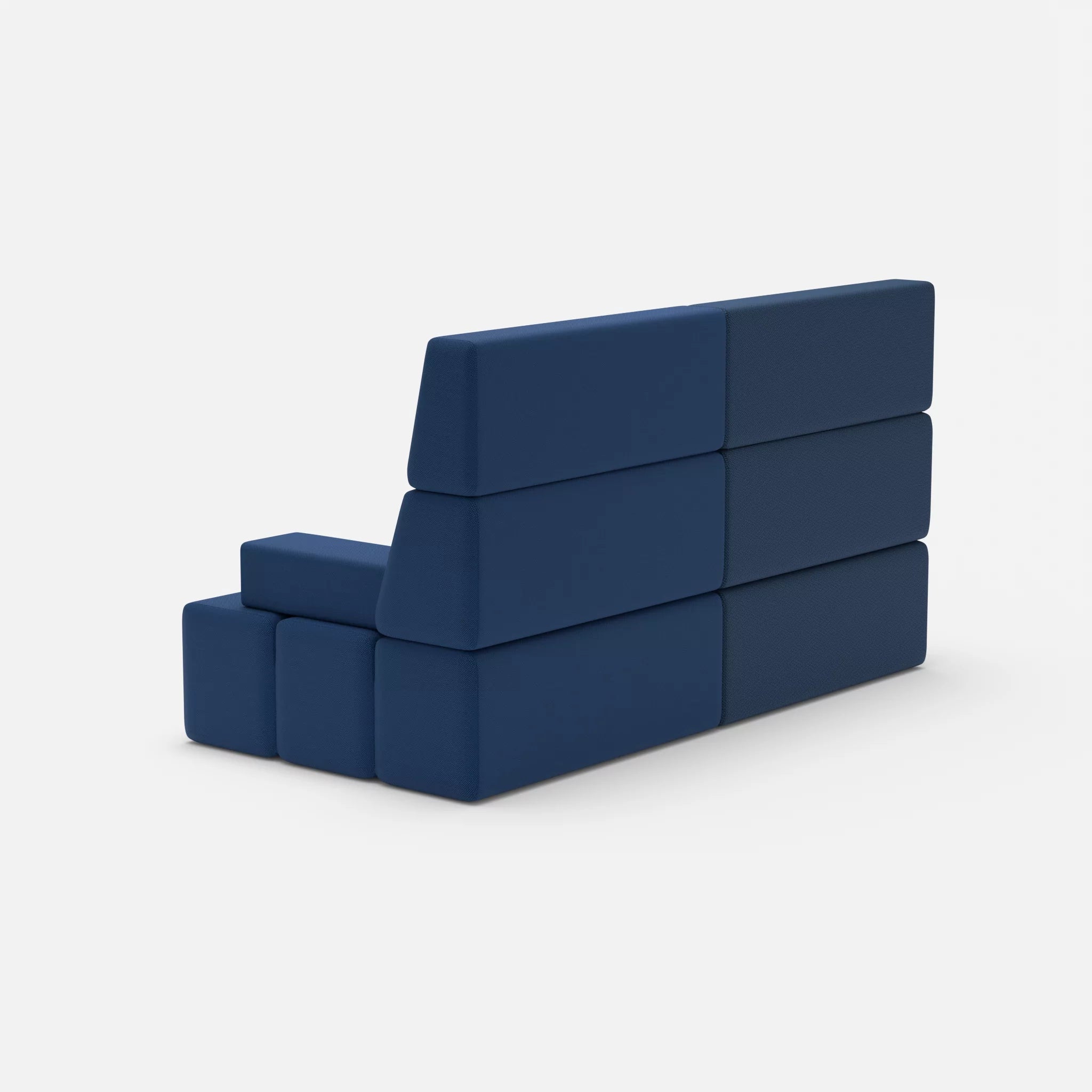 2 Sitzer Sofa Bricks 3 novumamur-radio6512 in Navy und Dunkelblau von hinten