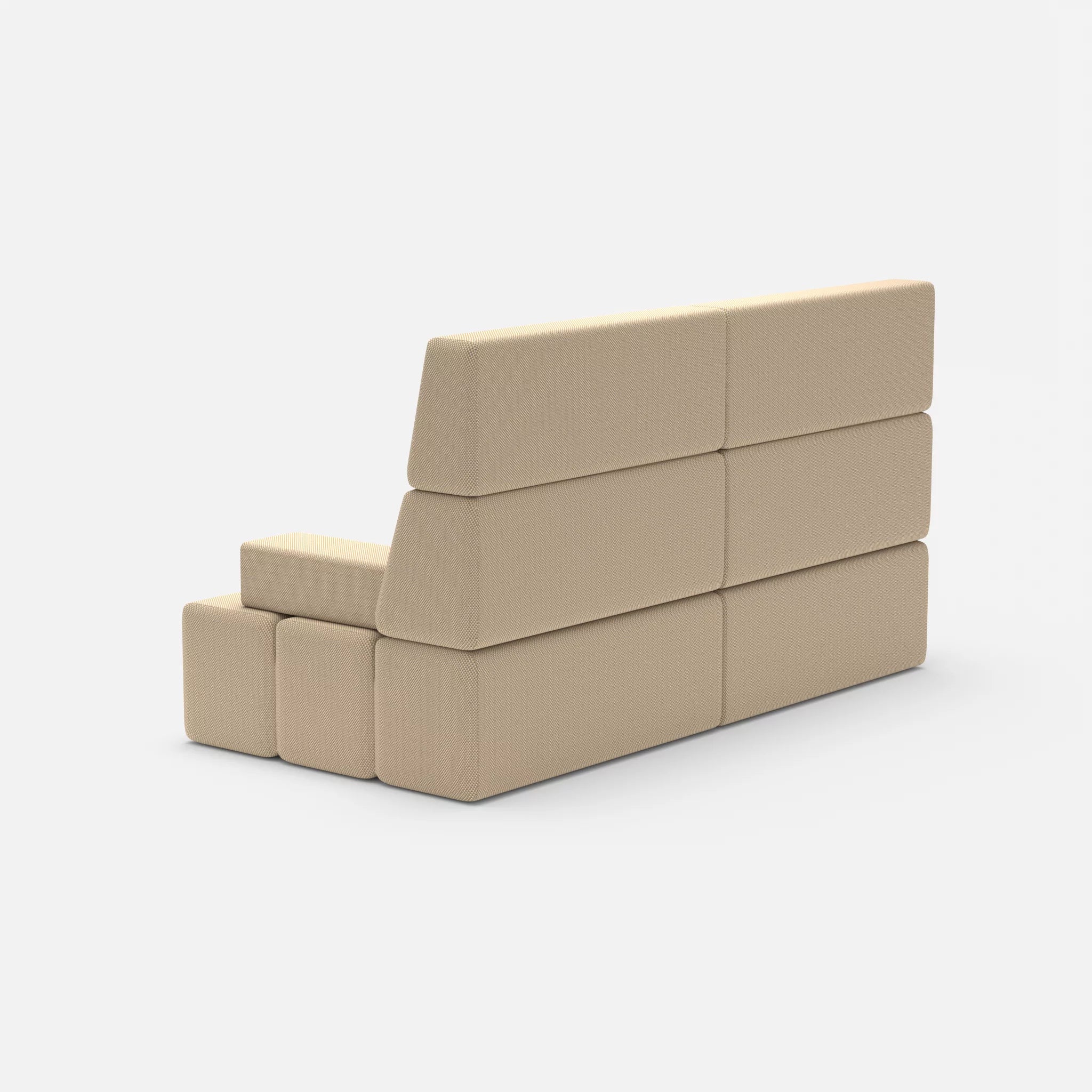 2 Sitzer Sofa Bricks 3 novumcocos in Hellbraun von hinten