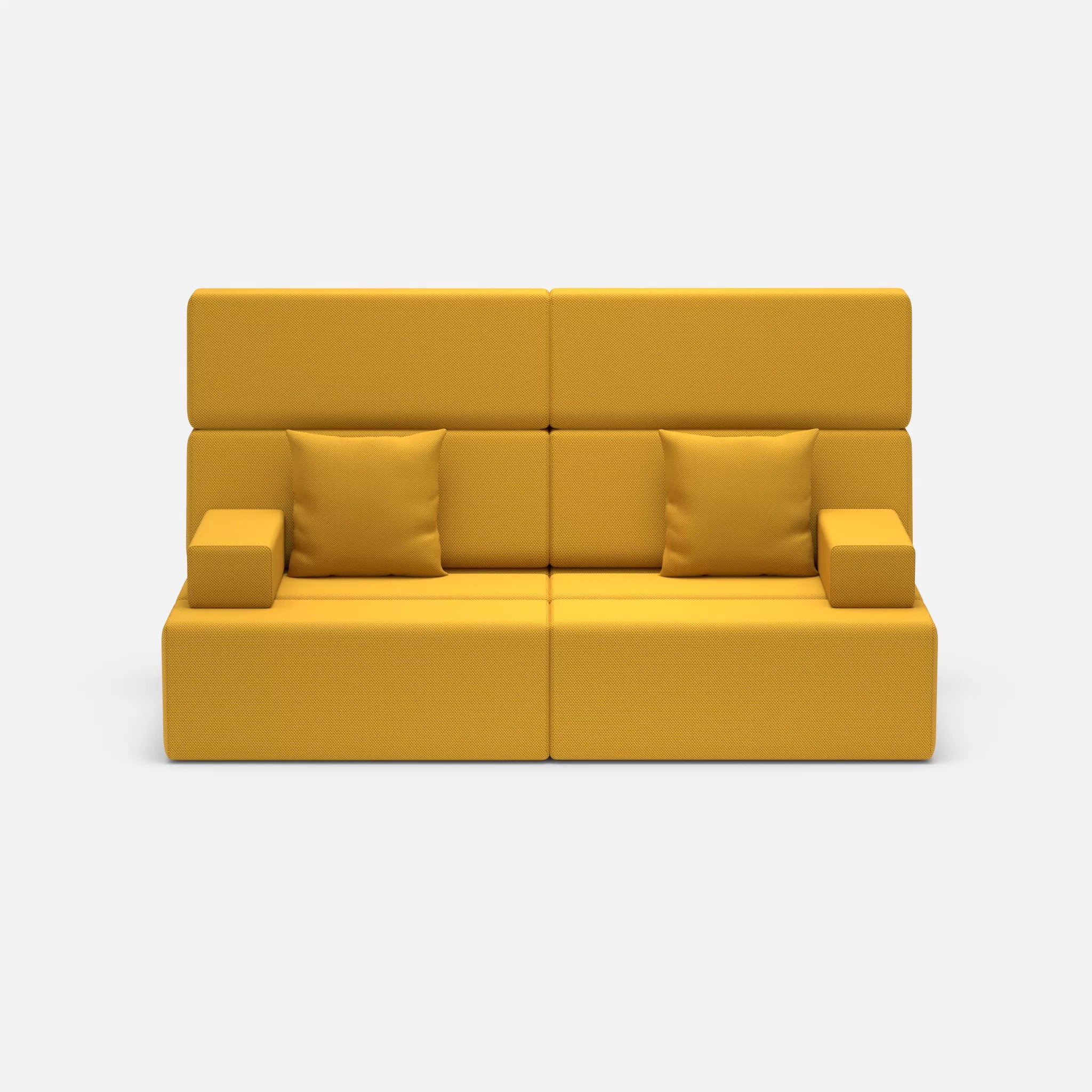 2 Sitzer Sofa Bricks 3 novumcurry in Curry von vorne