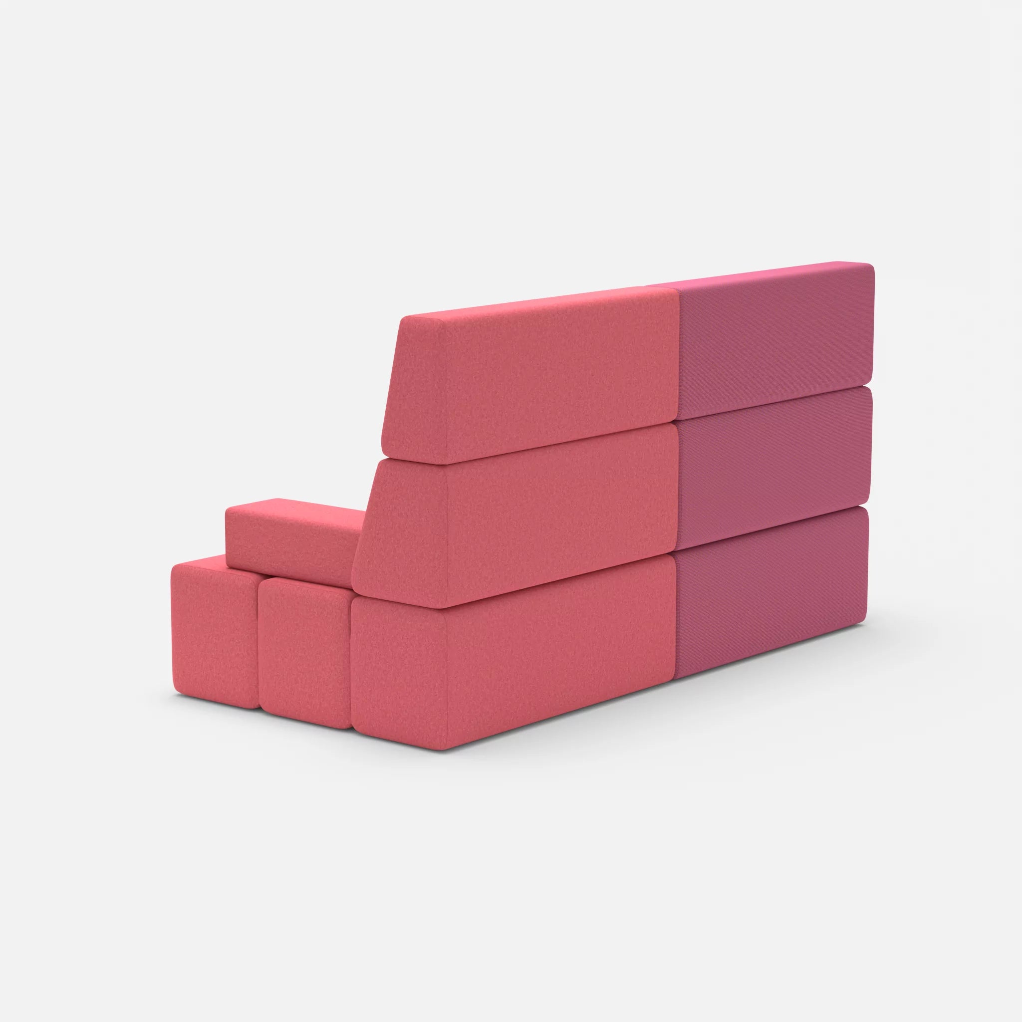 2 Sitzer Sofa Bricks 3 novumlitchi-dama0083 in Violett und Pink von hinten