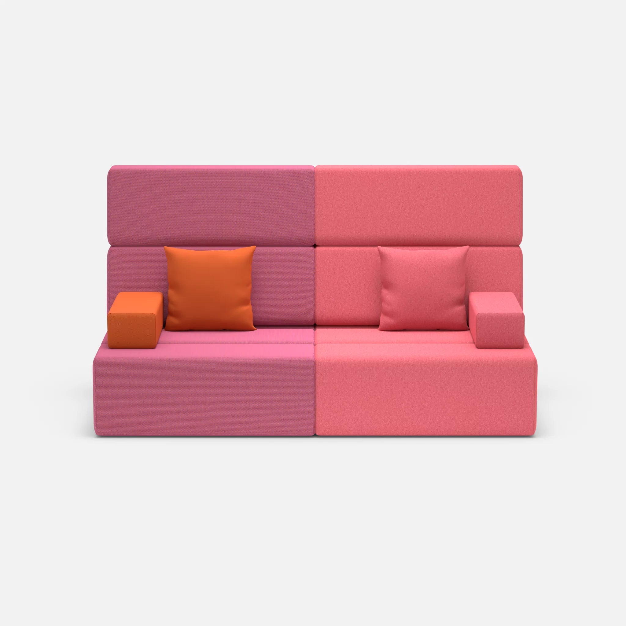 2 Sitzer Sofa Bricks 3 novumlitchi-dama0083 in Violett und Pink von vorne