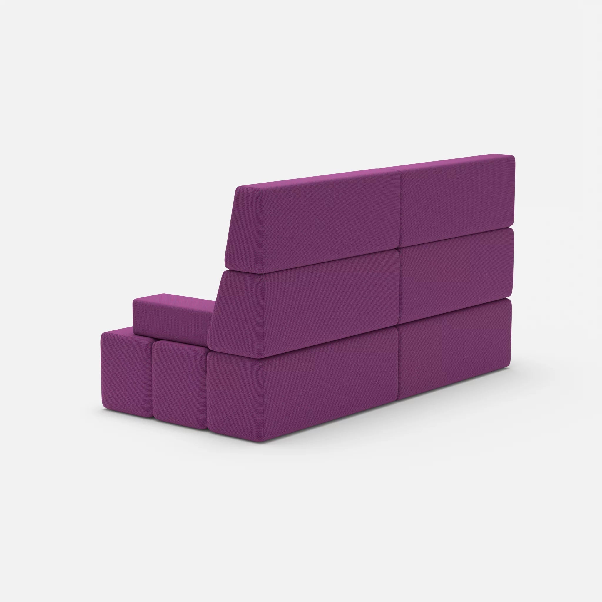 2 Sitzer Sofa Bricks 3 novumviola in Violett von hinten