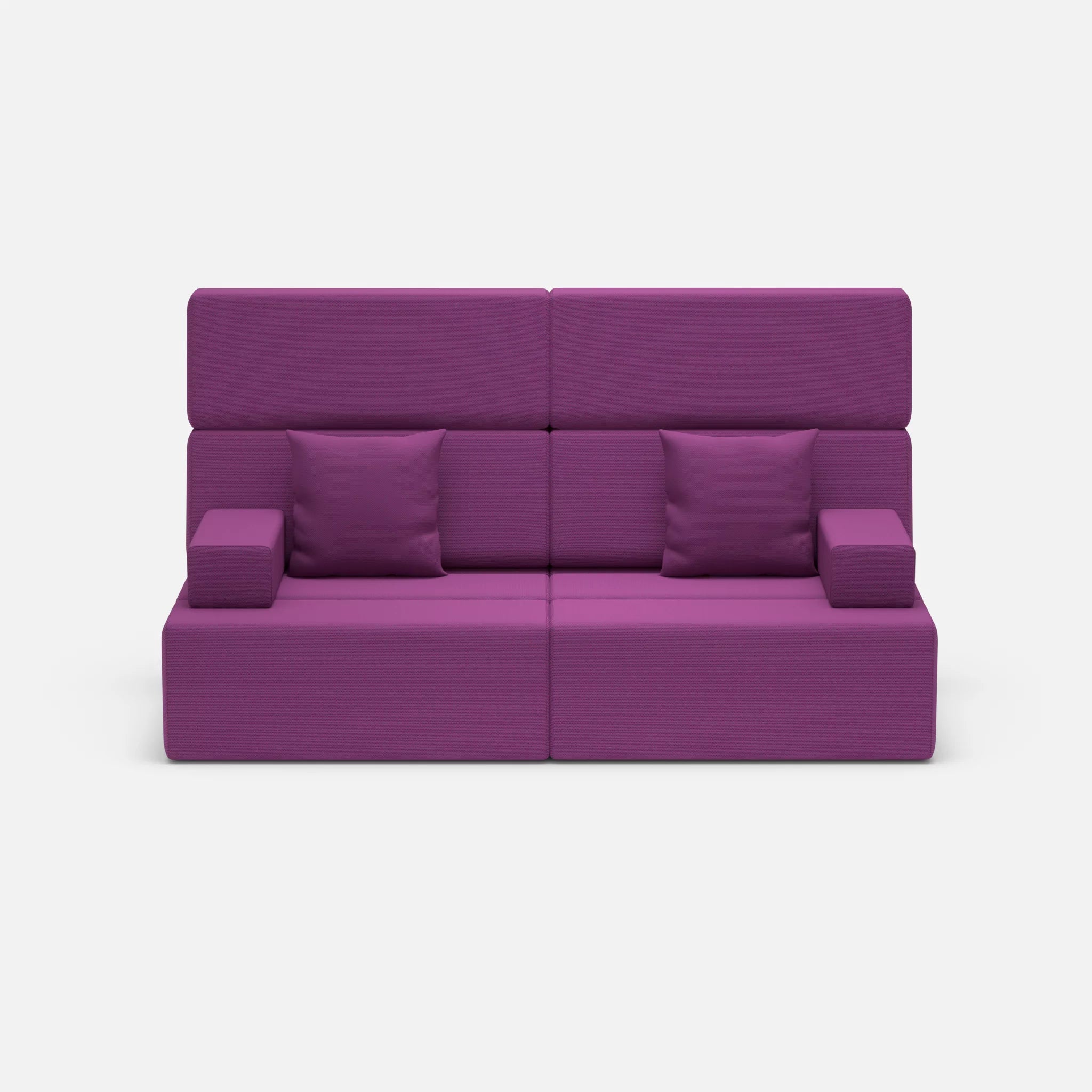 2 Sitzer Sofa Bricks 3 novumviola in Violett von vorne