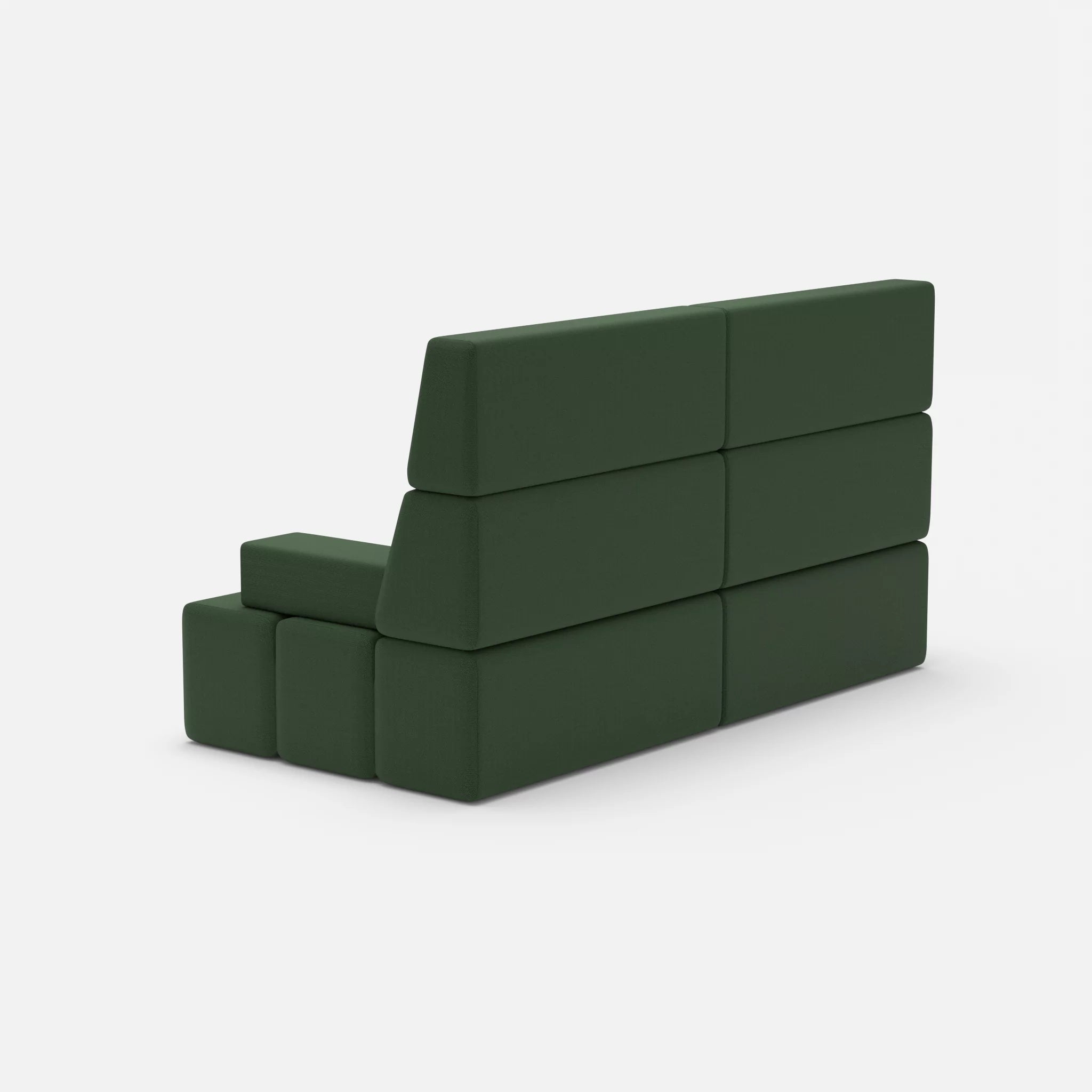 2 Sitzer Sofa Bricks 3 radio7036 in Olive von hinten