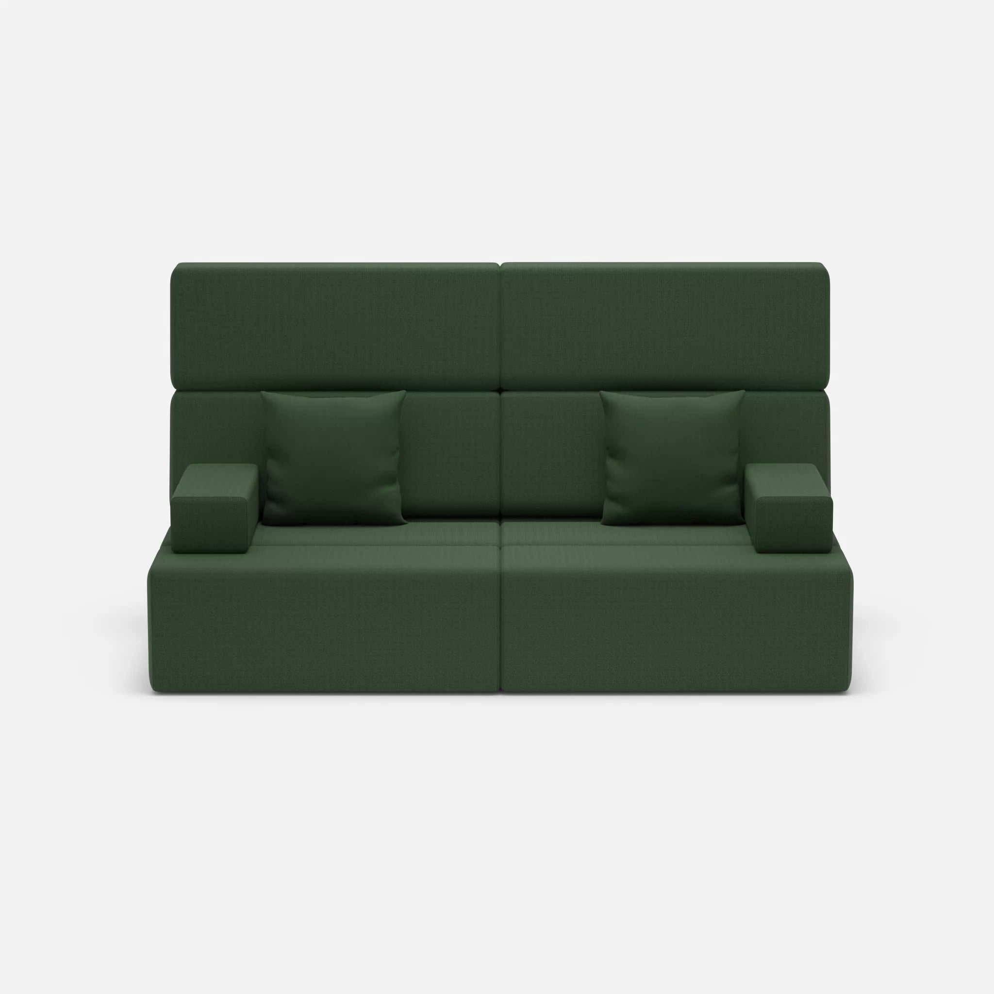 2 Sitzer Sofa Bricks 3 radio7036 in Olive von vorne