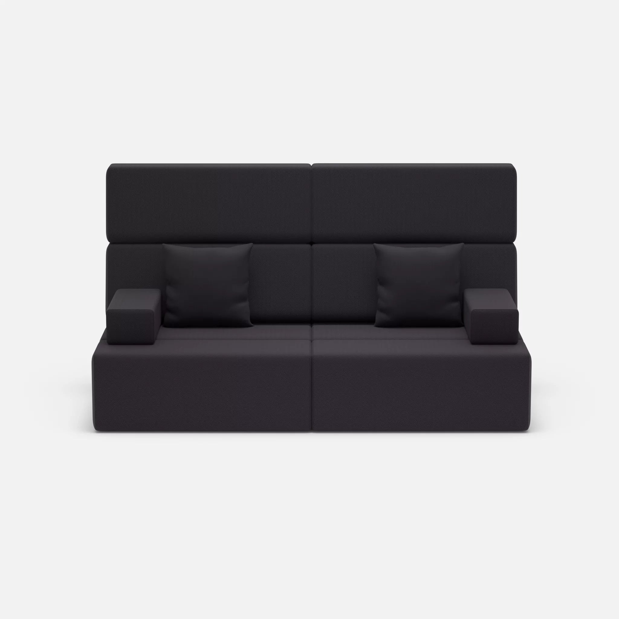 2 Sitzer Sofa Bricks 3 radio8517 in Anthrazit von vorne