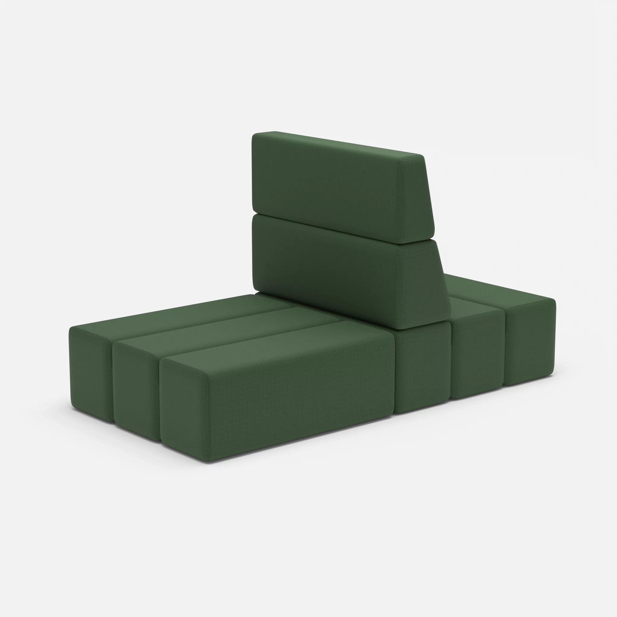 2 Sitzer Sofa Bricks 4 radio7036 in Olive von der Seite