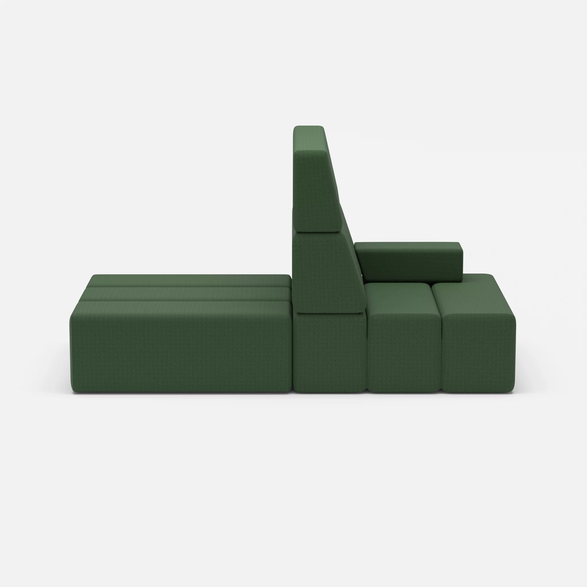 2 Sitzer Sofa Bricks 4 radio7036 in Olive von vorne