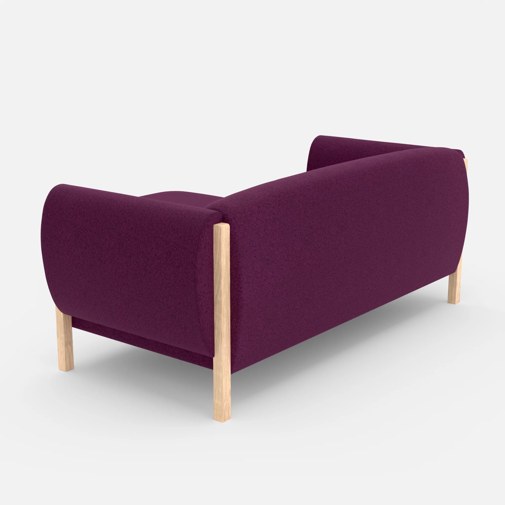 2 Sitzer Sofa Mallow mit Pouf celia0202 in Violett von hinten