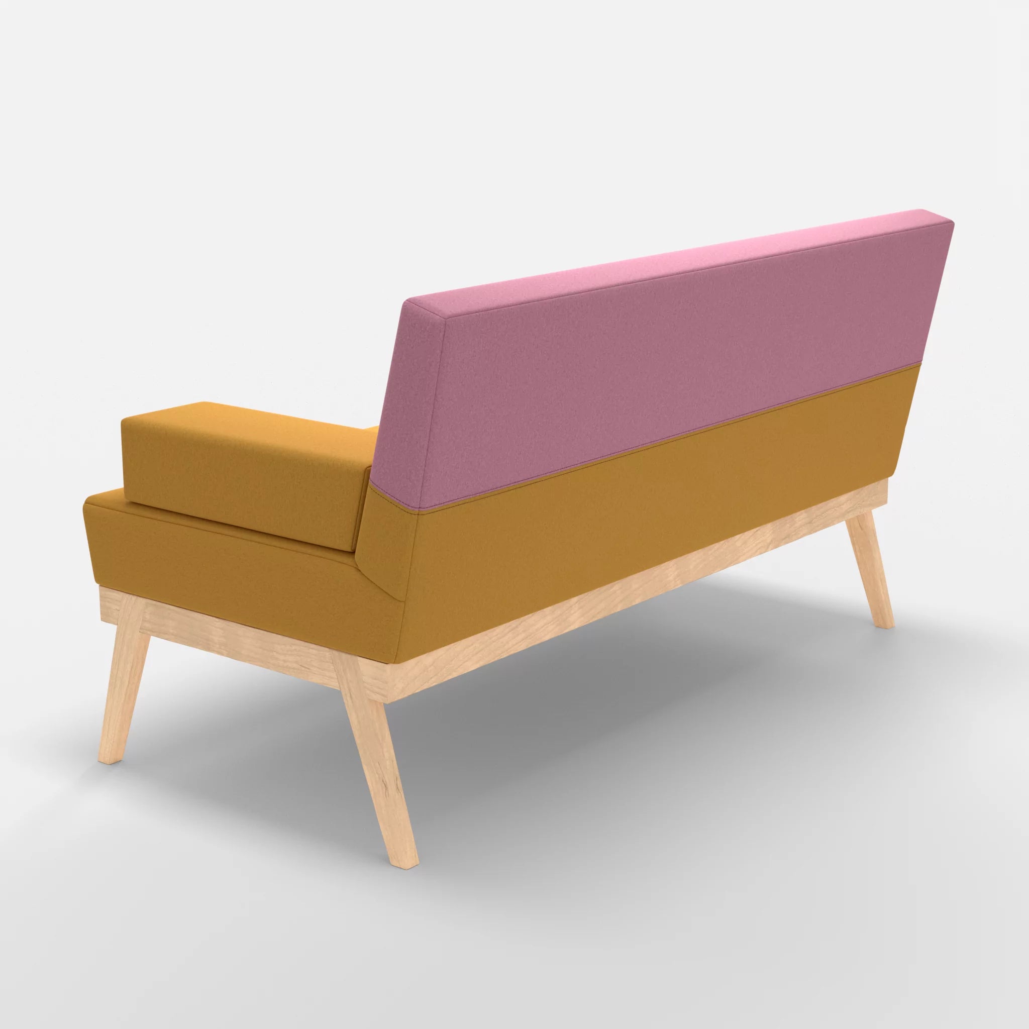 2er Sitzsofa Bauz dama0081-dama0084 in Curry und Rosa von hinten