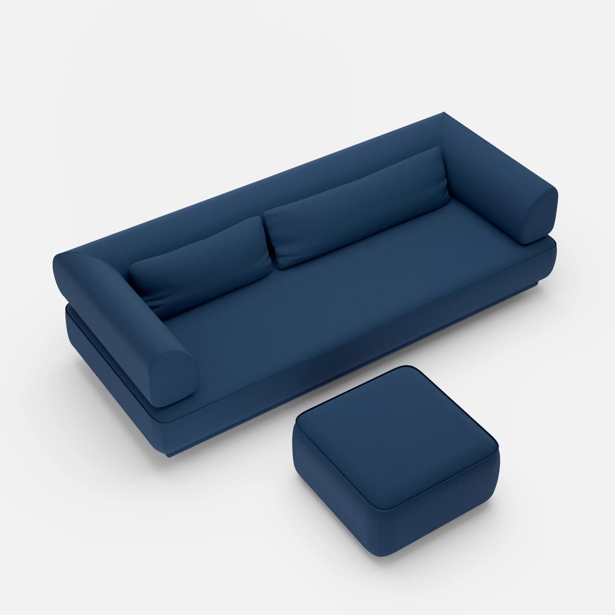 3 Sitzer Lounge Sofa Gordo mit Pouf novumamur in Navy von oben