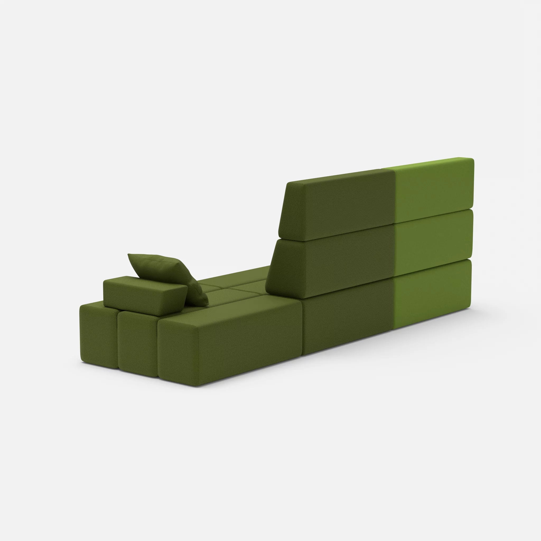 3 Sitzer Sofa Bricks 2 dama0027-novummoss in Grün und Grün von hinten