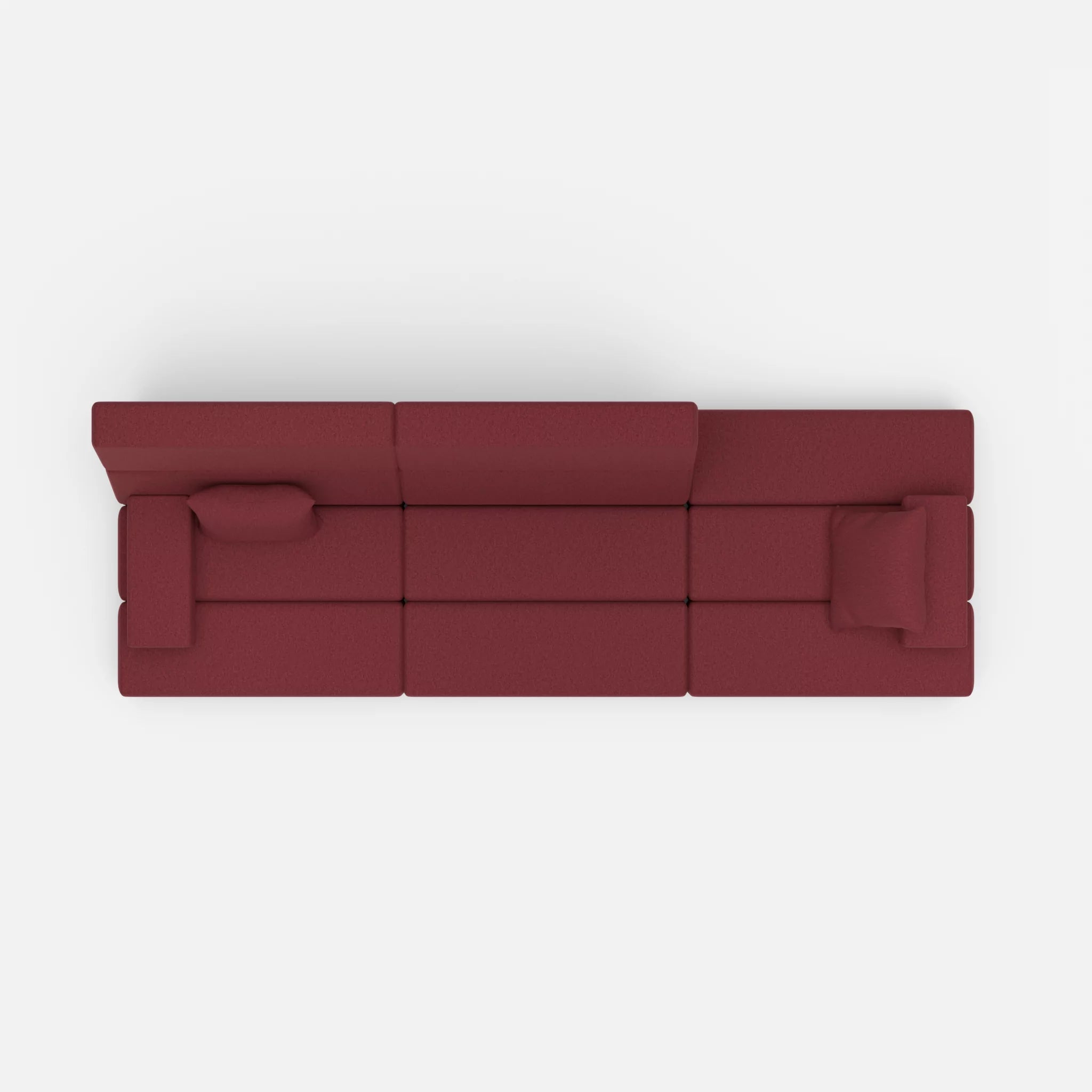 3 Sitzer Sofa Bricks 2 dama0034 in Bordeaux von oben