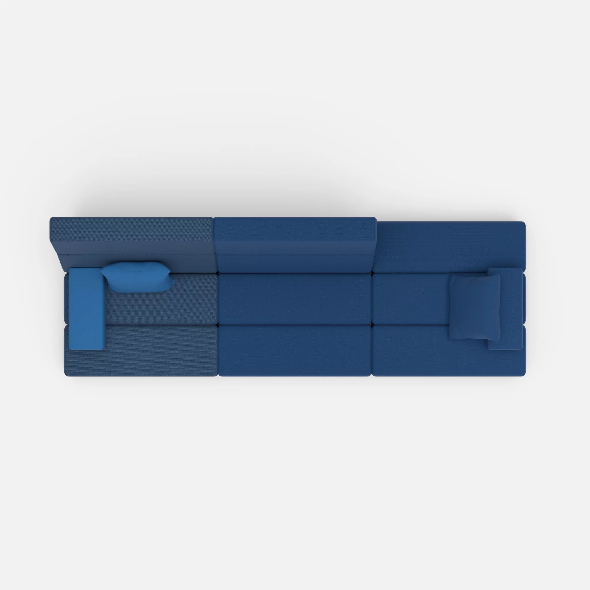 3 Sitzer Sofa Bricks 2 novumamur-radio6512 in Navy und Dunkelblau von oben