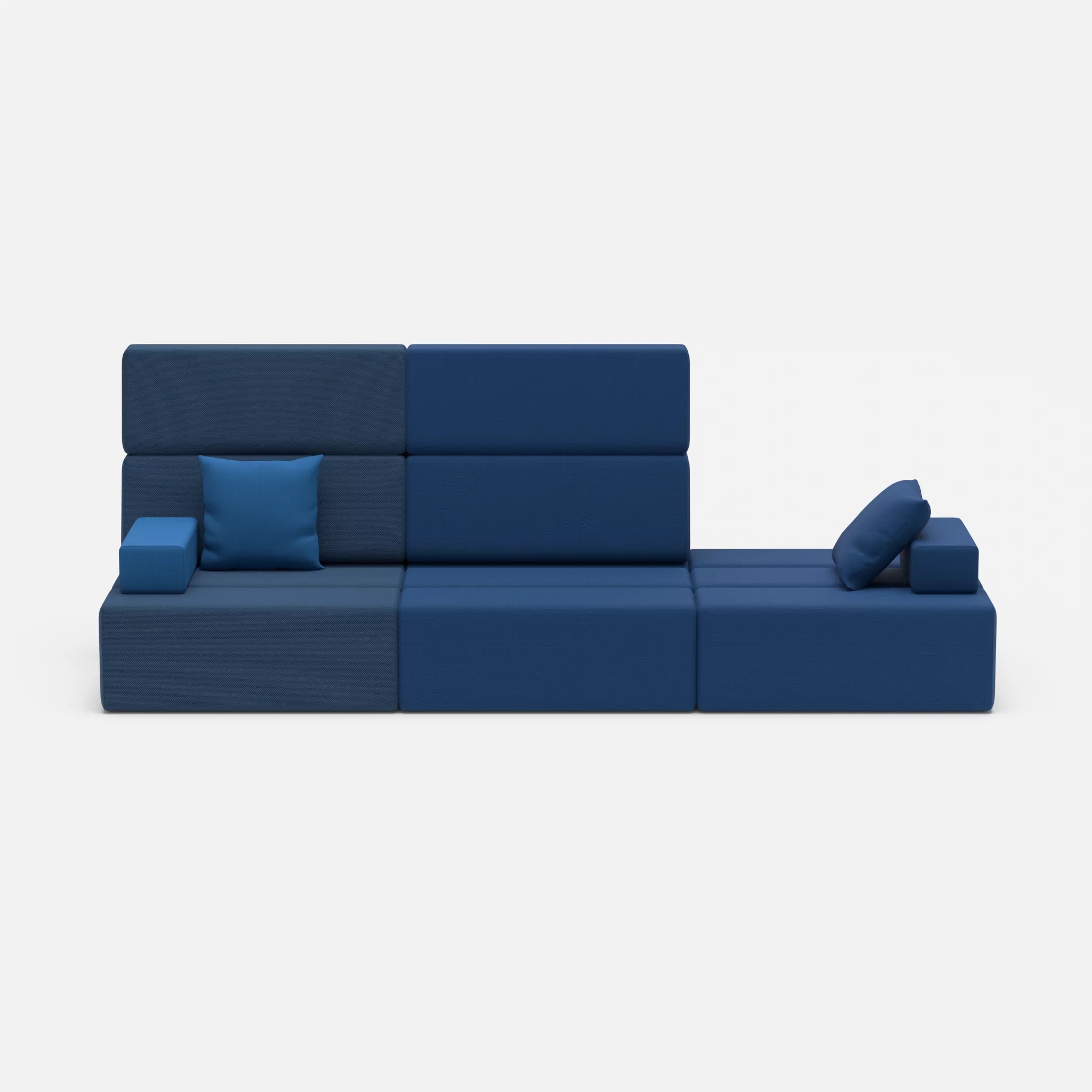 3 Sitzer Sofa Bricks 2 novumamur-radio6512 in Navy und Dunkelblau von vorne