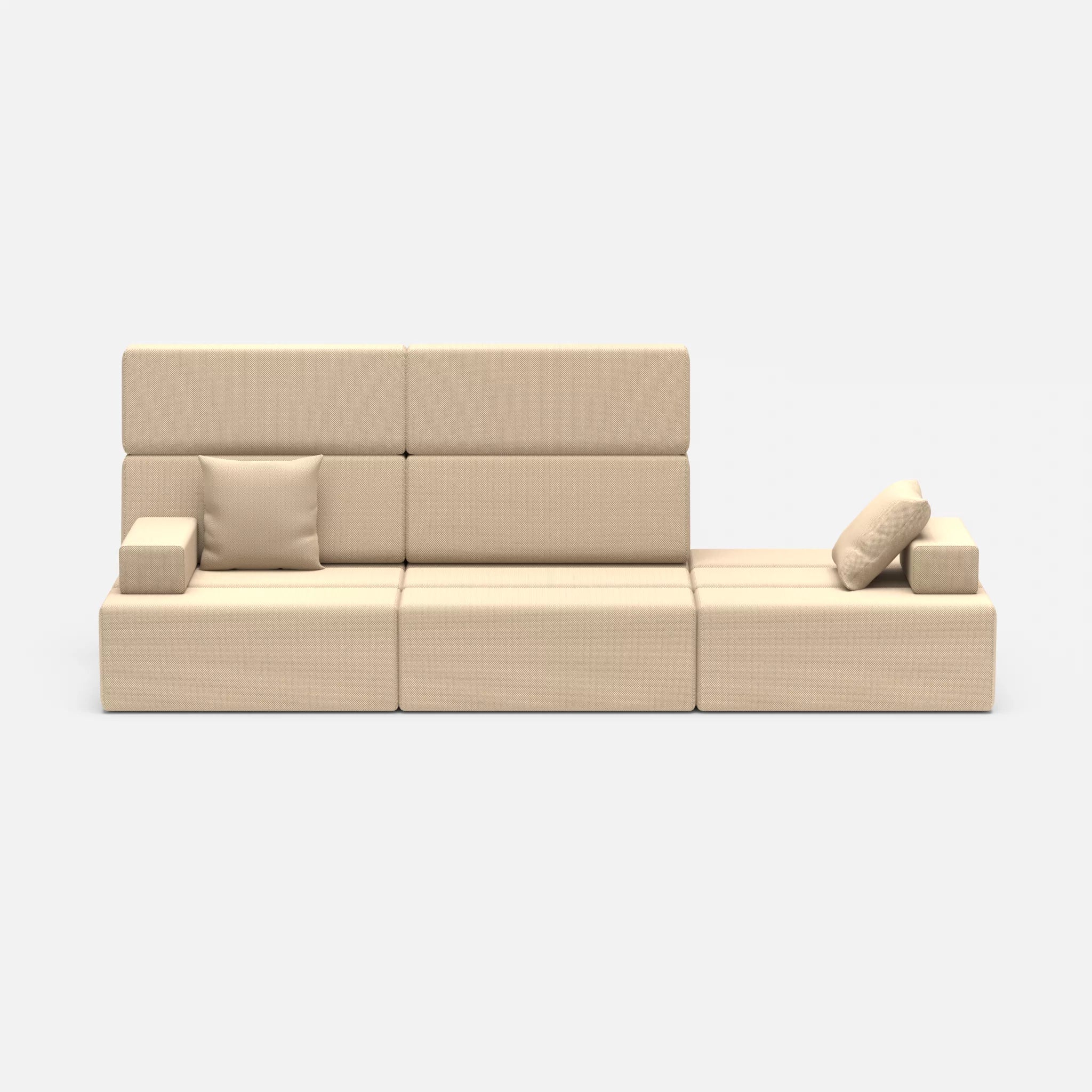 3 Sitzer Sofa Bricks 2 novumcocos in Hellbraun von vorne