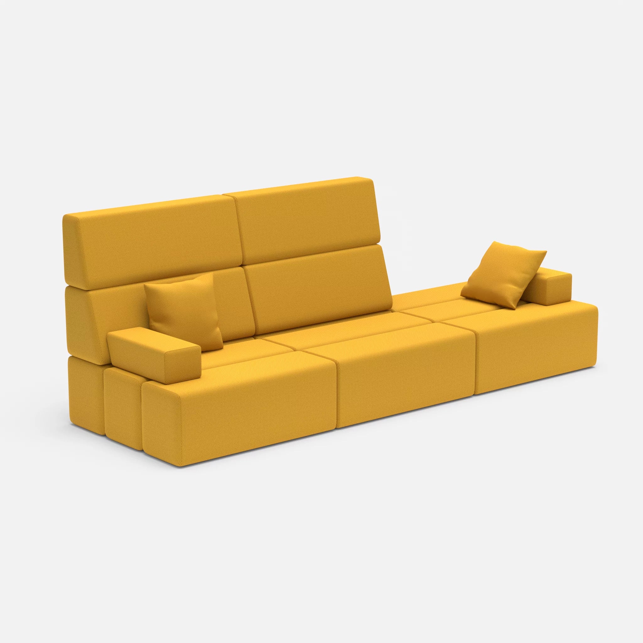 3 Sitzer Sofa Bricks 2 novumcurry in Curry von der Seite