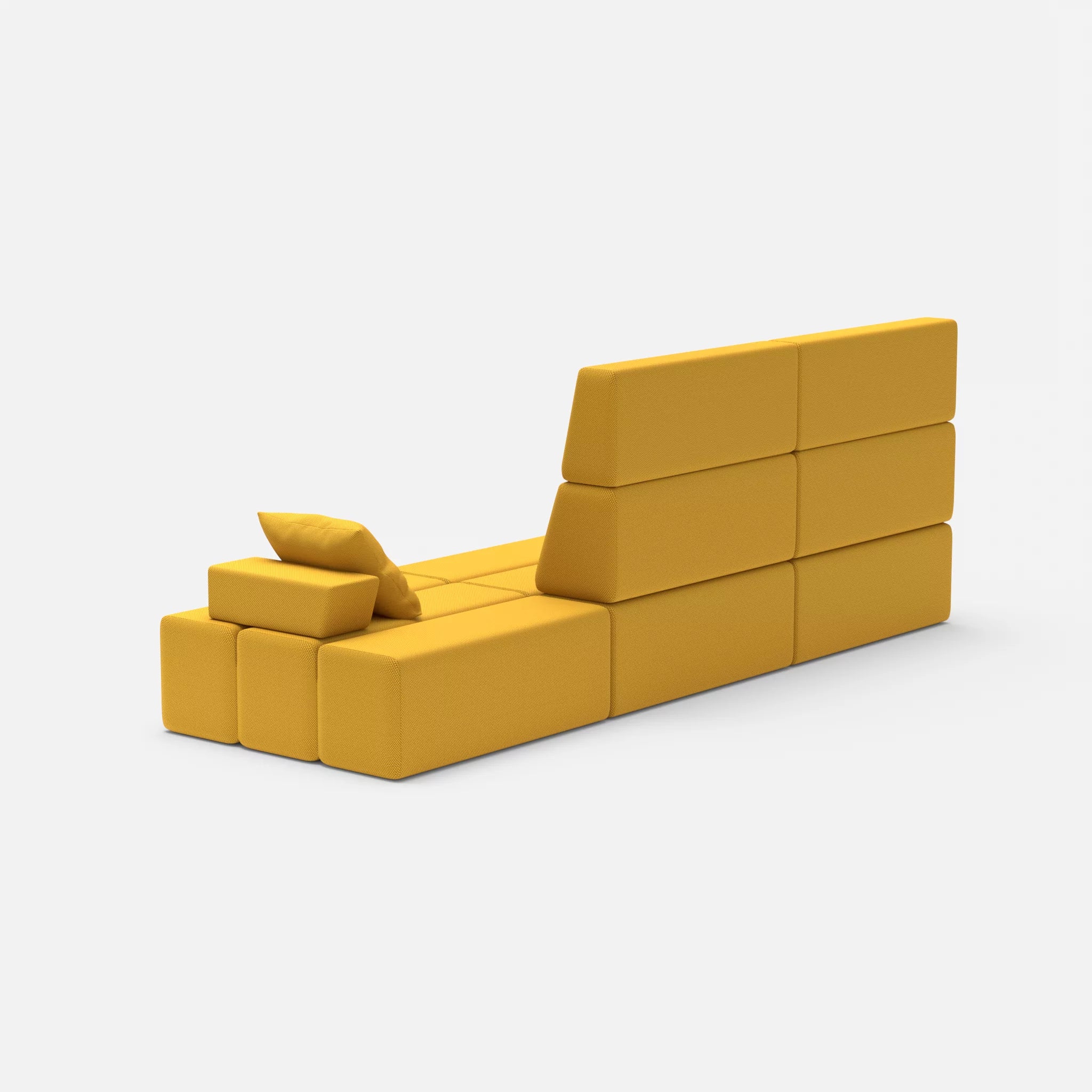 3 Sitzer Sofa Bricks 2 novumcurry in Curry von hinten