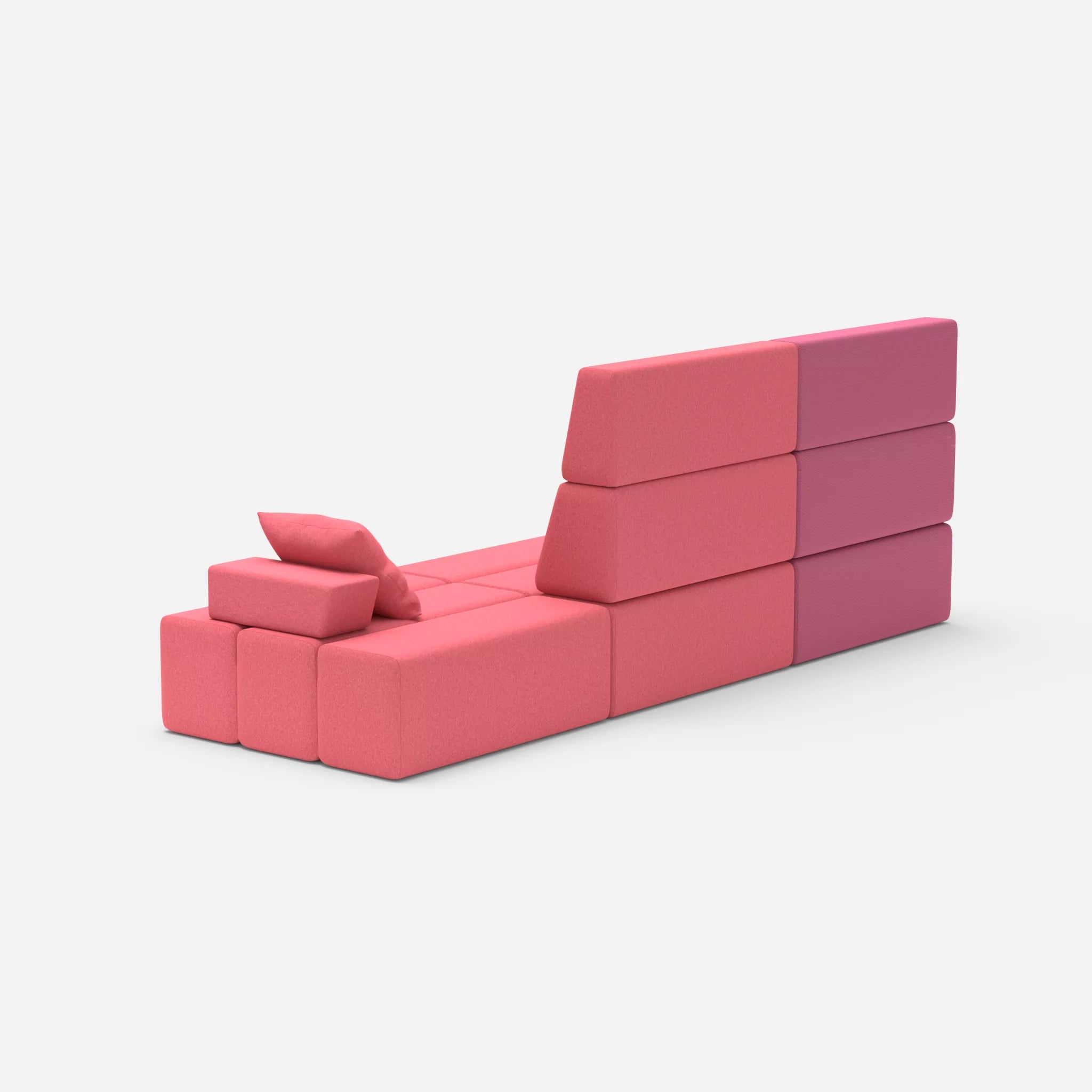 3 Sitzer Sofa Bricks 2 novumlitchi-dama0083 in Violett und Pink von hinten