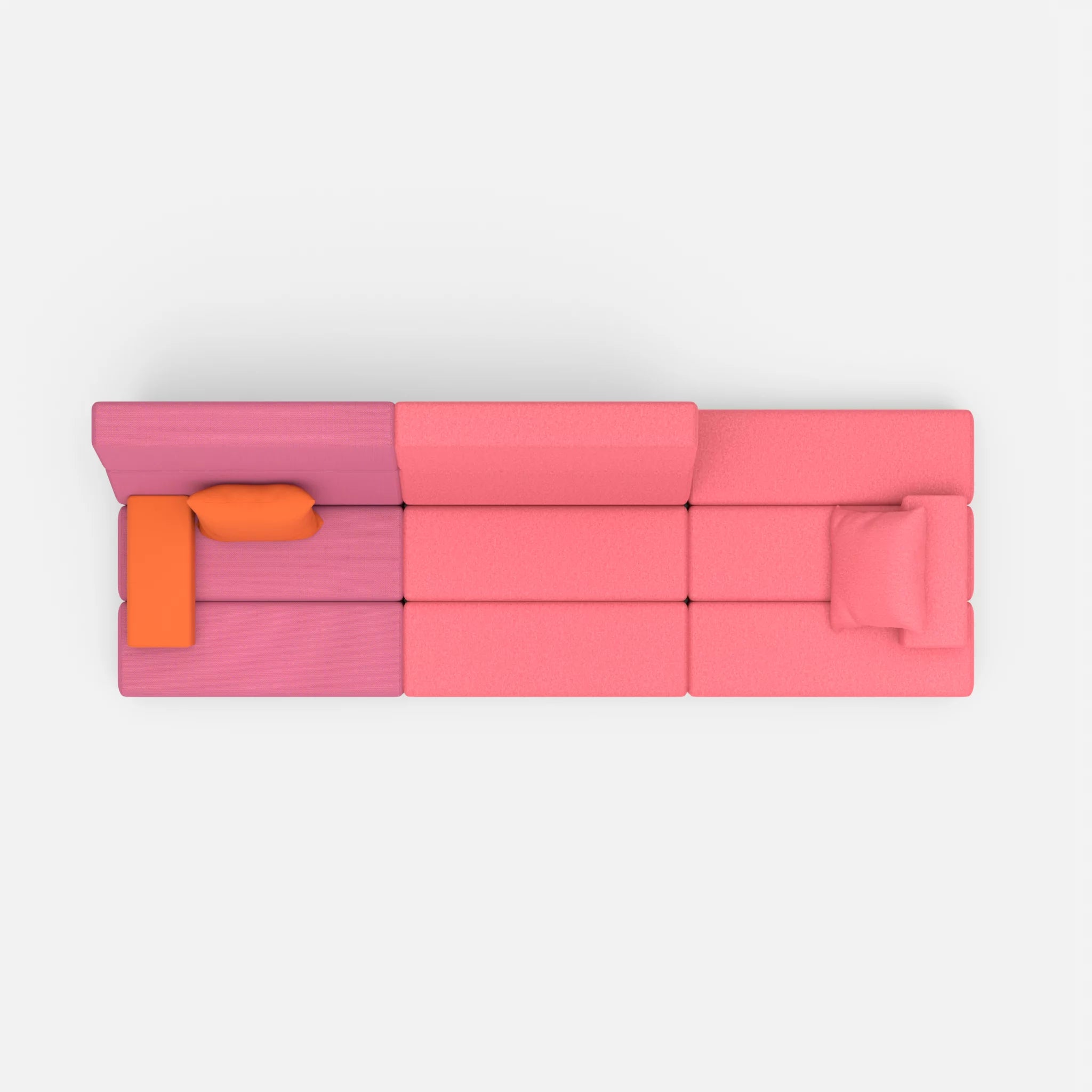 3 Sitzer Sofa Bricks 2 novumlitchi-dama0083 in Violett und Pink von oben