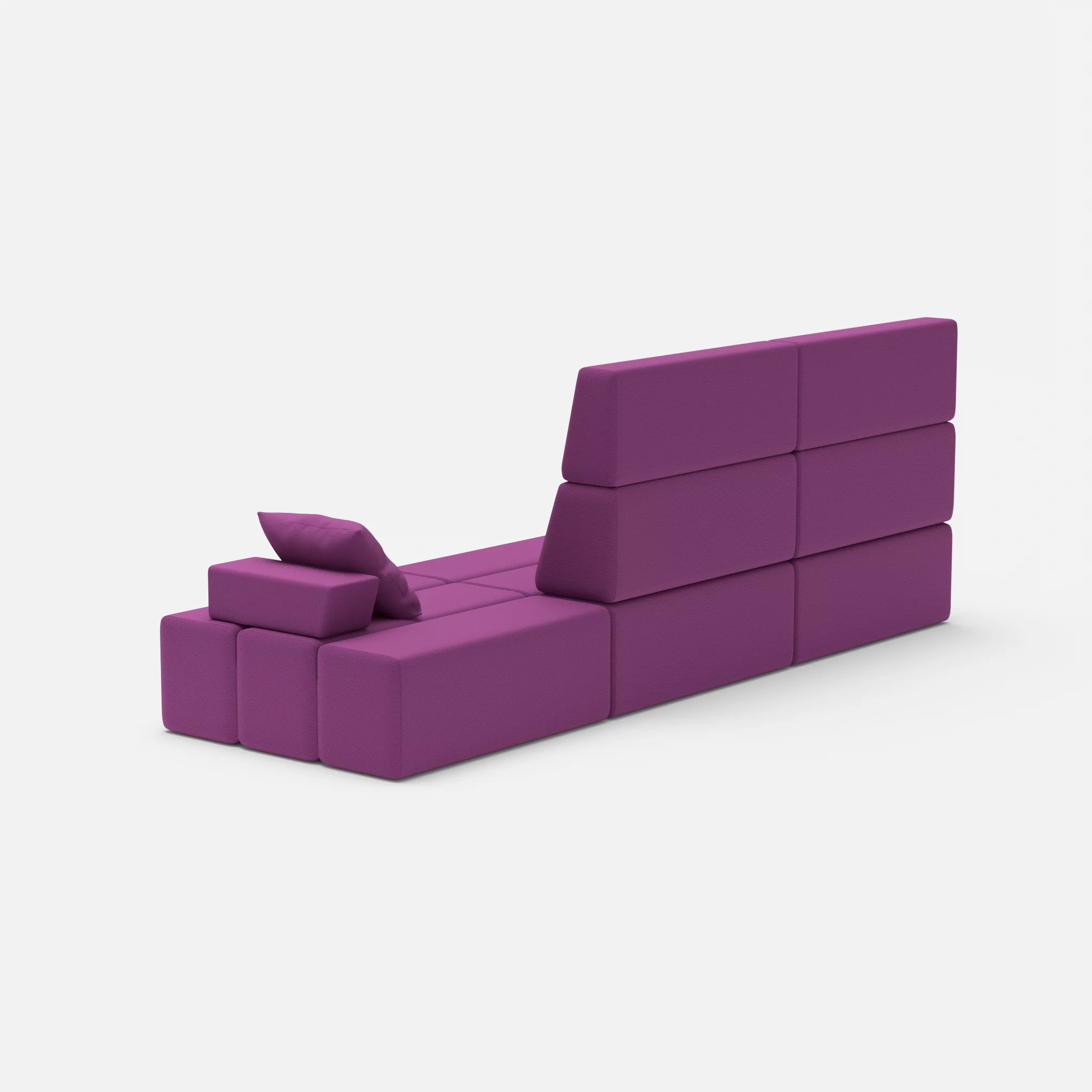 3 Sitzer Sofa Bricks 2 novumviola in Violett von hinten