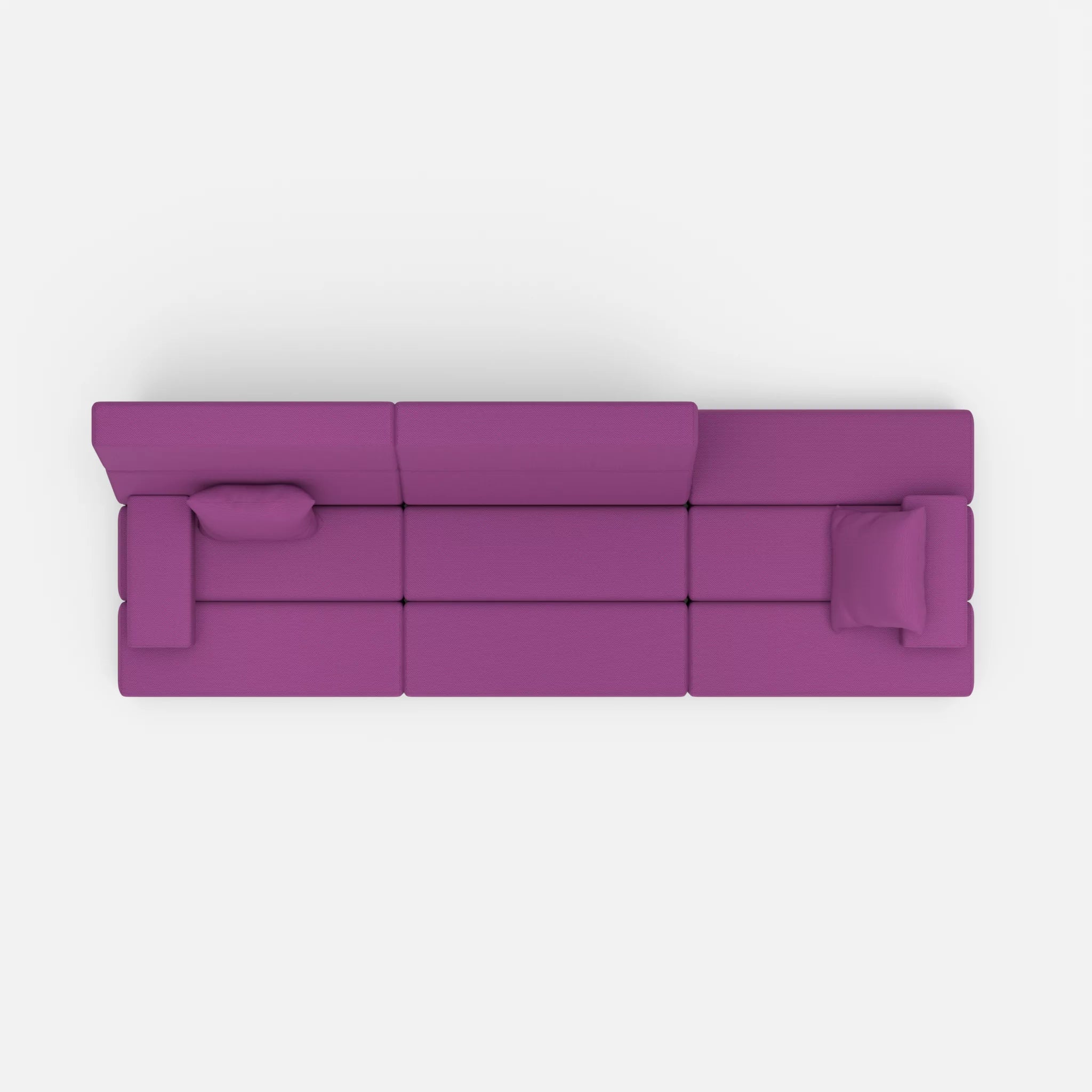 3 Sitzer Sofa Bricks 2 novumviola in Violett von oben