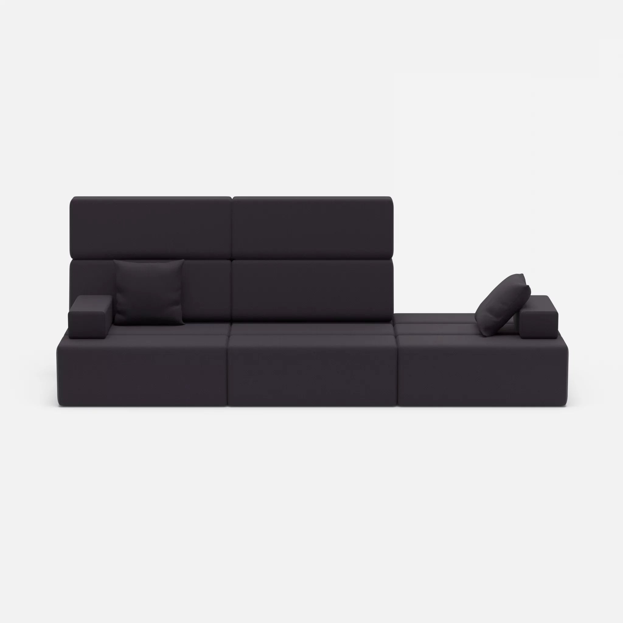 3 Sitzer Sofa Bricks 2 radio8517 in Anthrazit von vorne