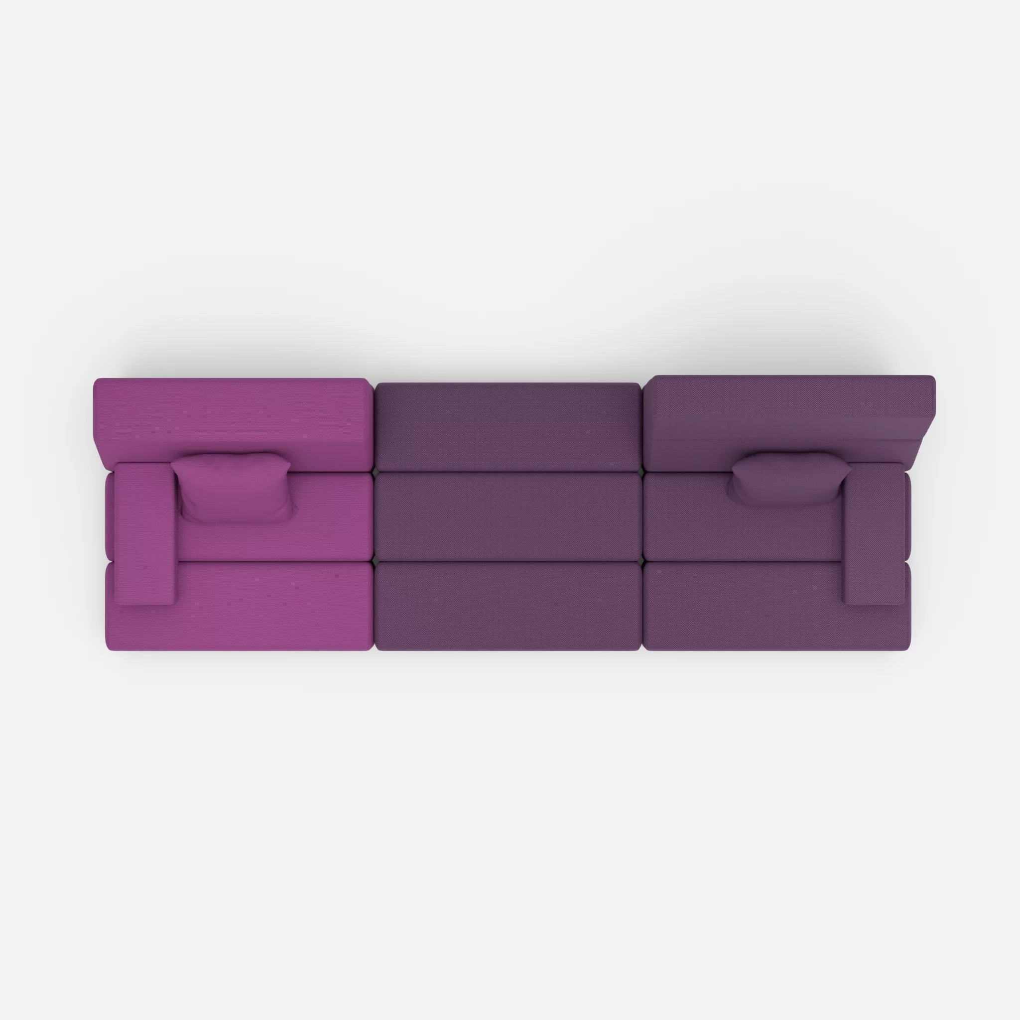 3 Sitzer Sofa Bricks 4 novumviola-novumprune in Violett und Violett von oben