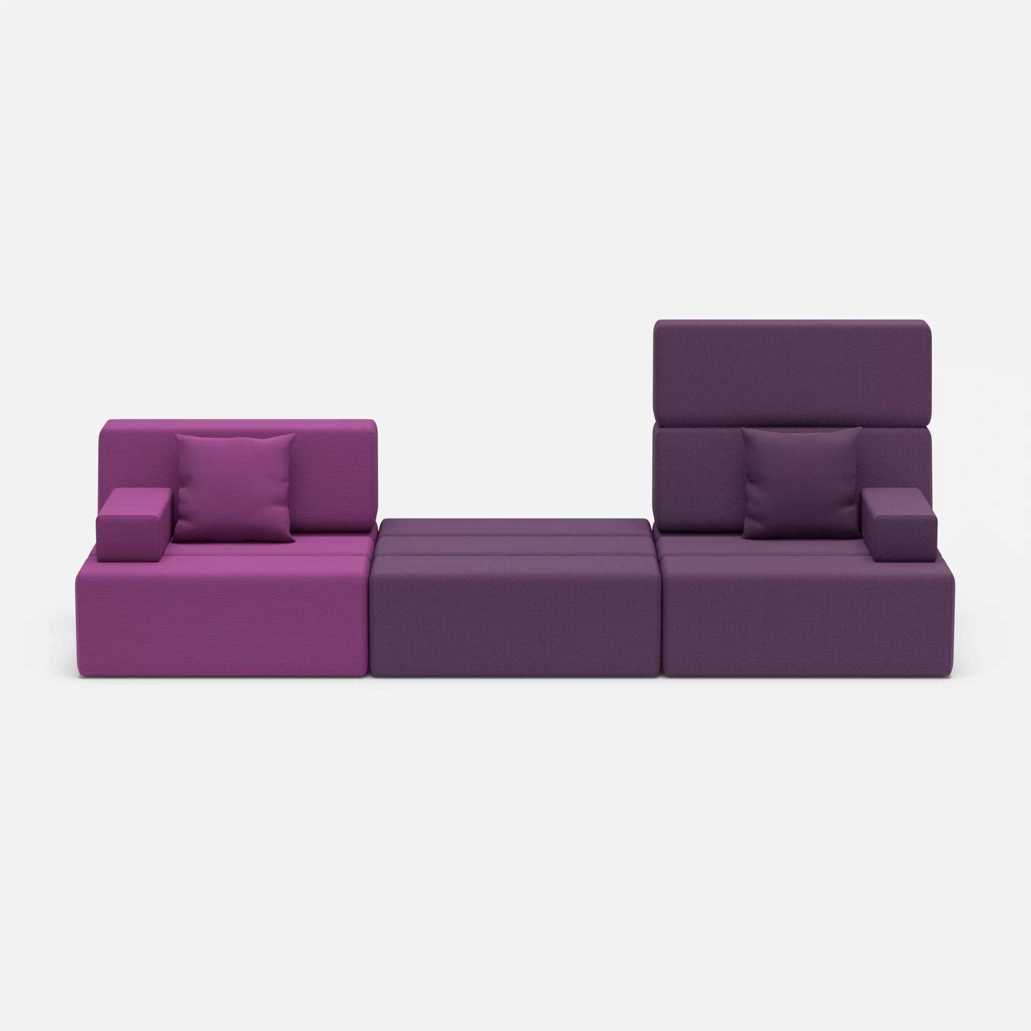 3 Sitzer Sofa Bricks 4 novumviola-novumprune in Violett und Violett von vorne