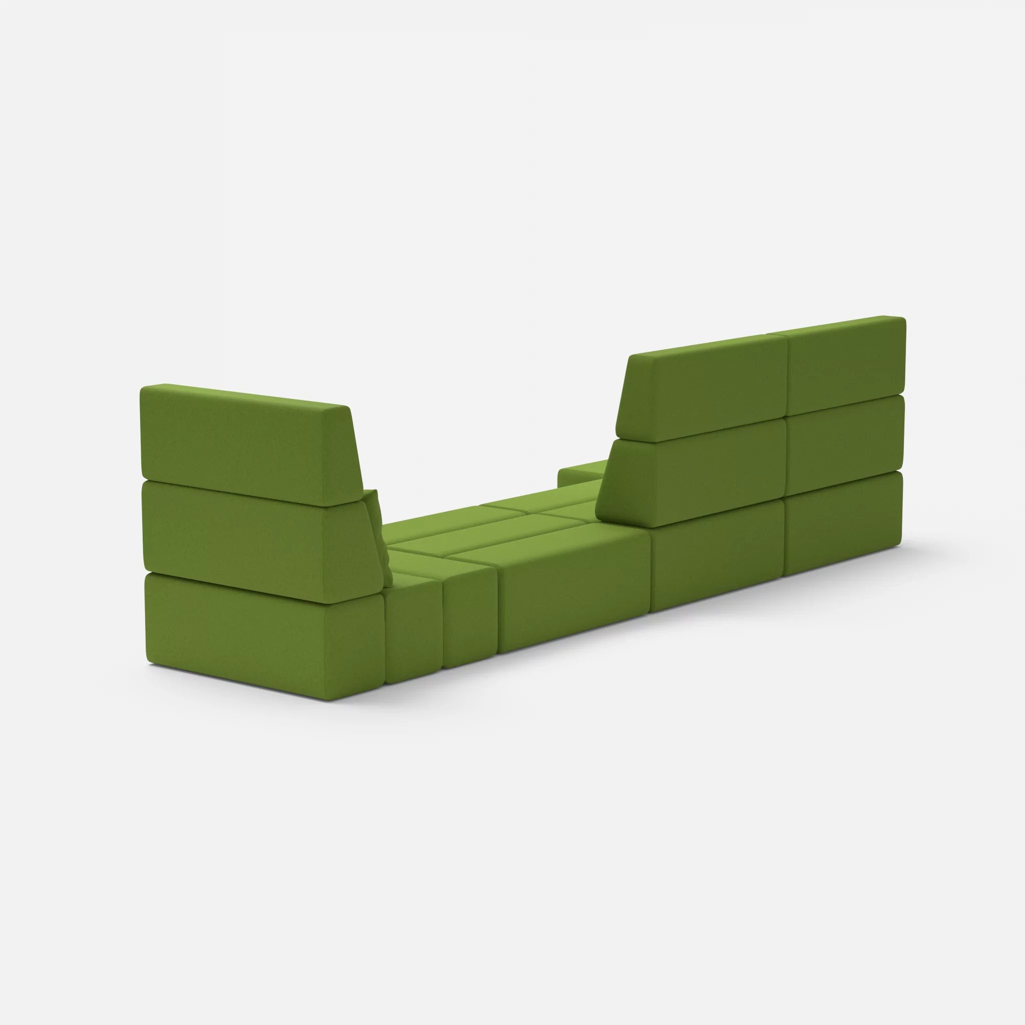 4 Sitzer Sofa Bricks 2 dama0027 in Grün von hinten