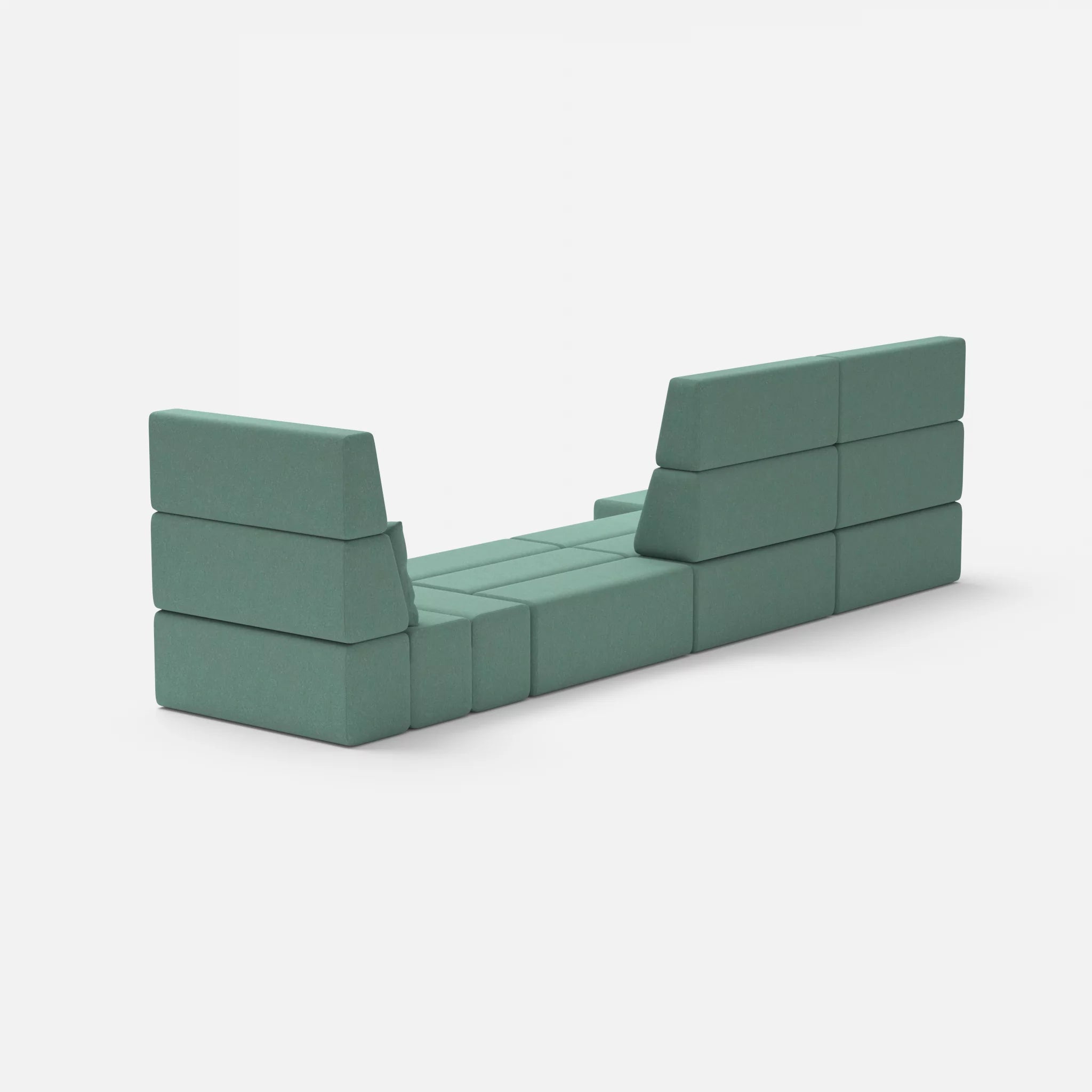 4 Sitzer Sofa Bricks 2 dama0045 in Türkis von hinten