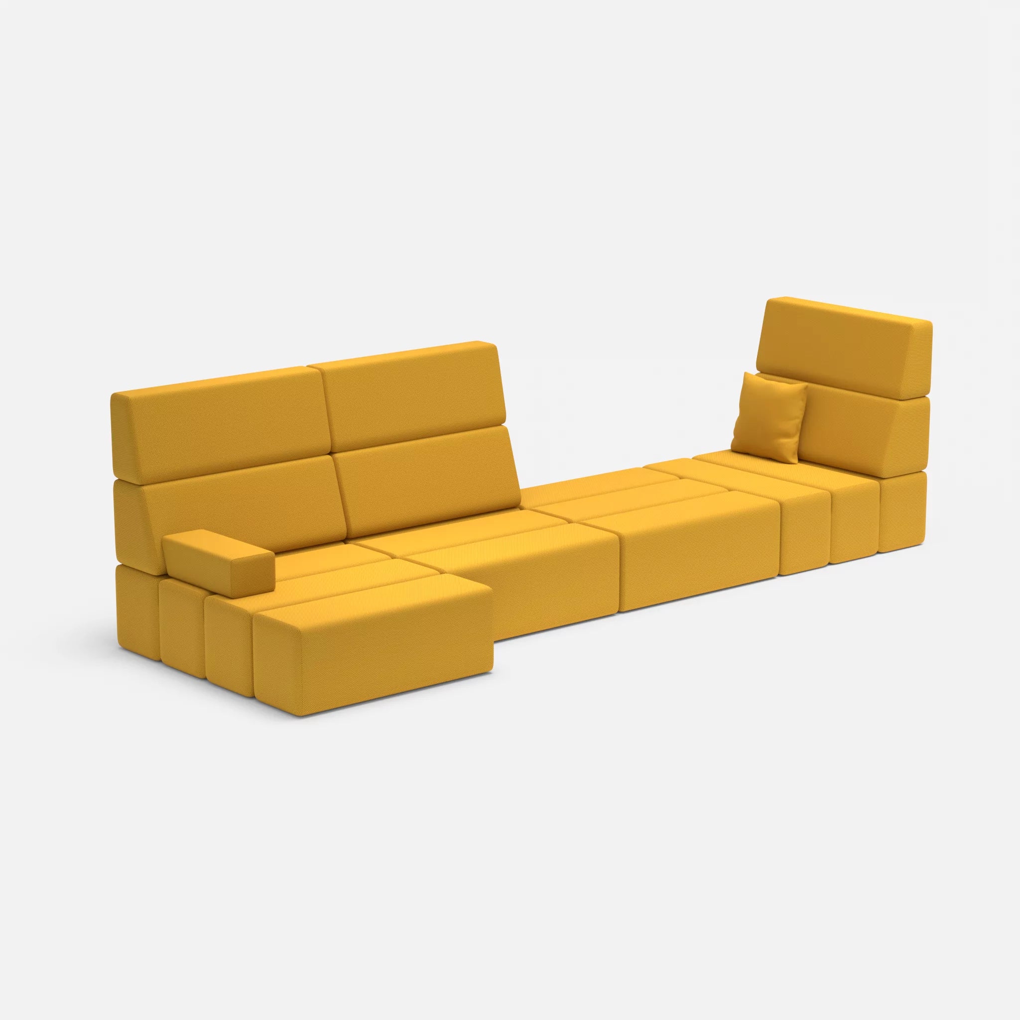 4 Sitzer Sofa Bricks 2 novumcurry in Curry von der Seite