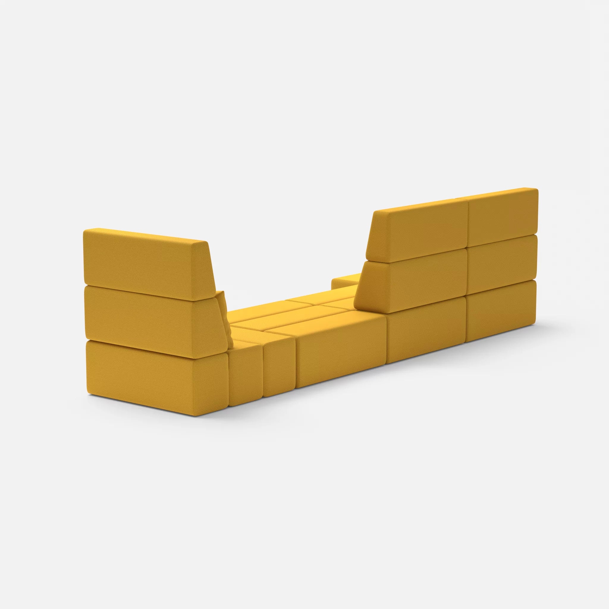 4 Sitzer Sofa Bricks 2 novumcurry in Curry von hinten