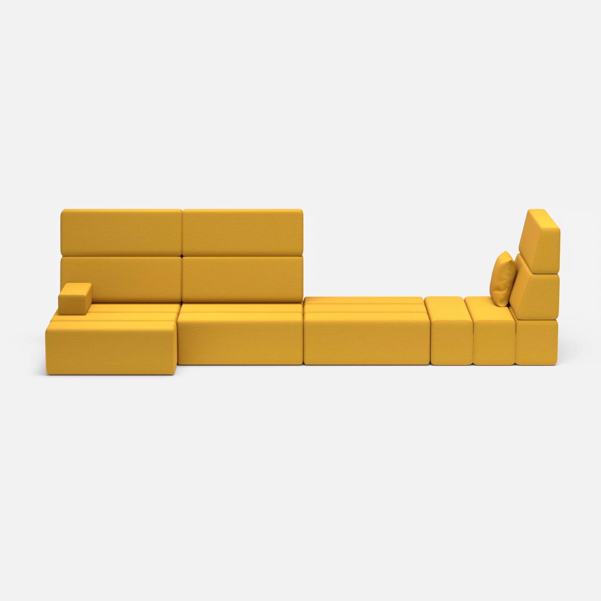 4 Sitzer Sofa Bricks 2 novumcurry in Curry von vorne